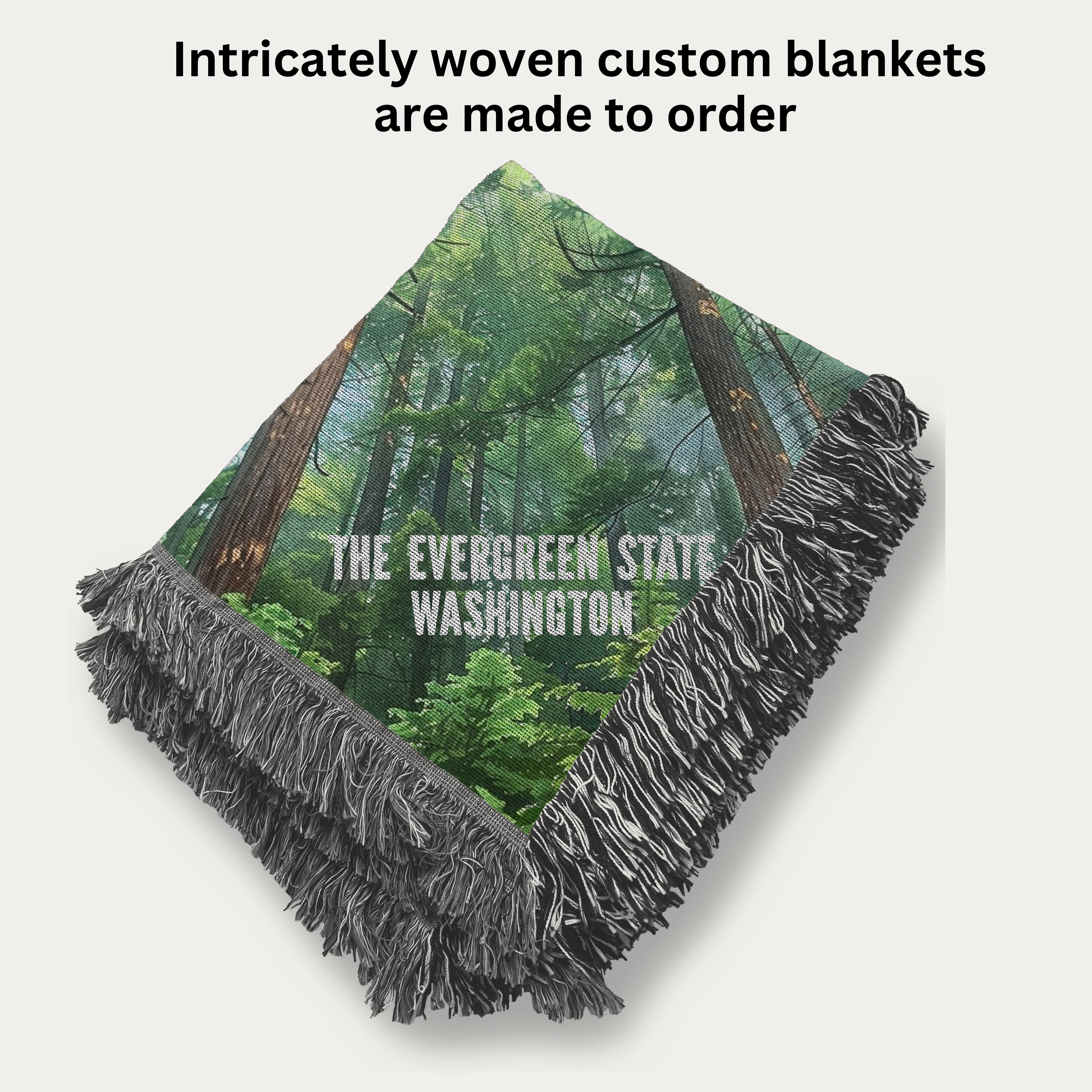 The Evergreen State Washington State Woven Throw Blanket