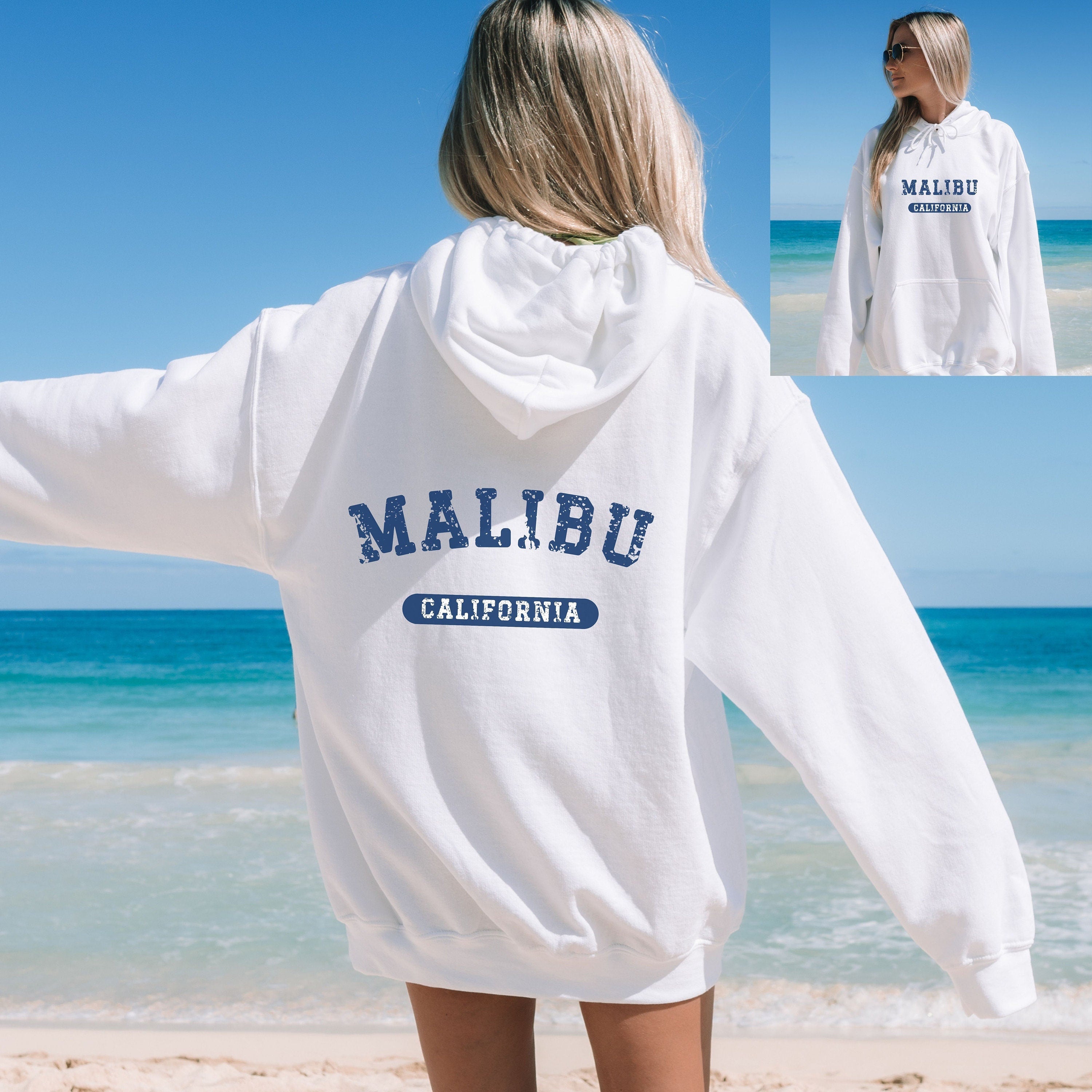 Malibu Beach Hoodie - Design on Front & Back