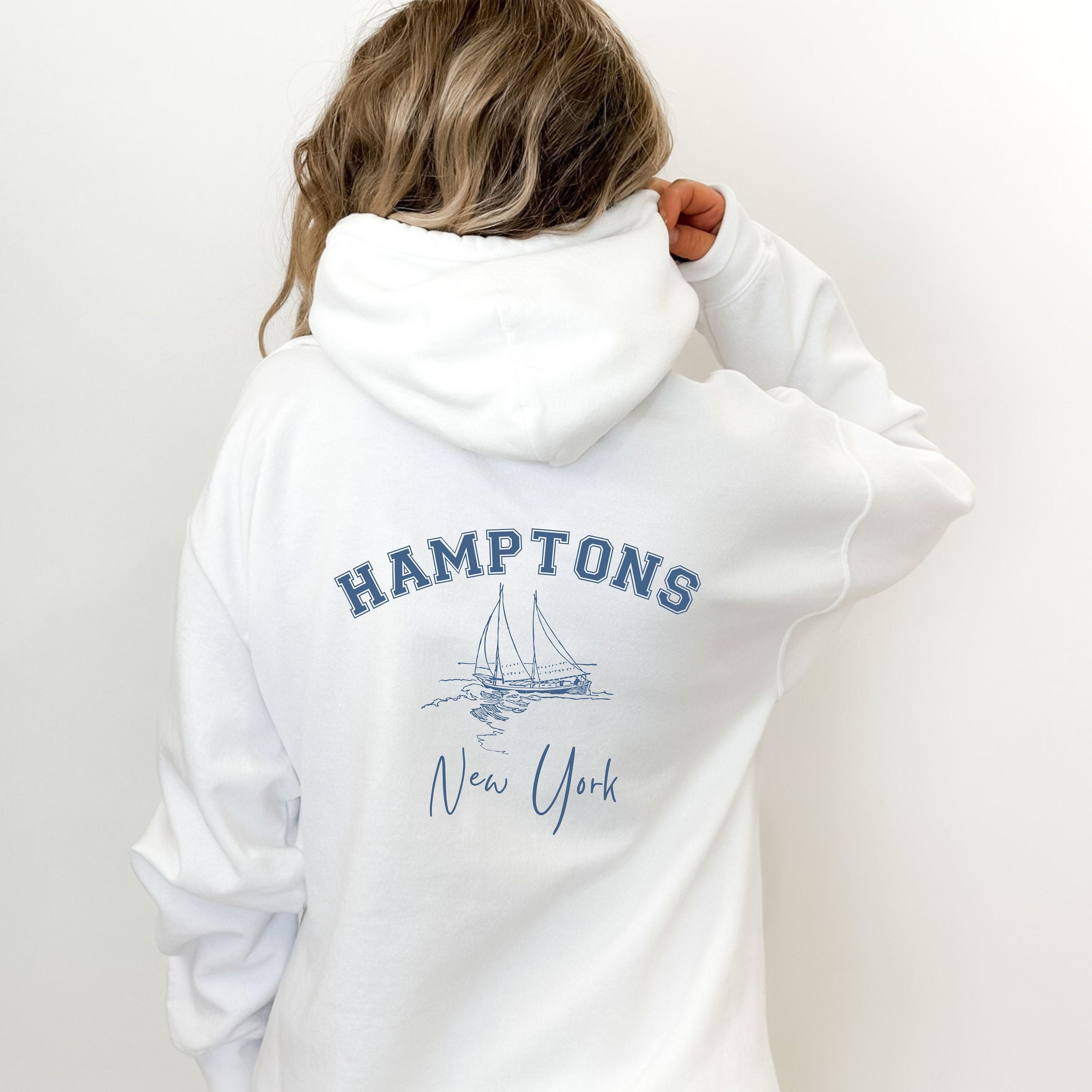 Hamptons New York Hoodie Design Front & Back