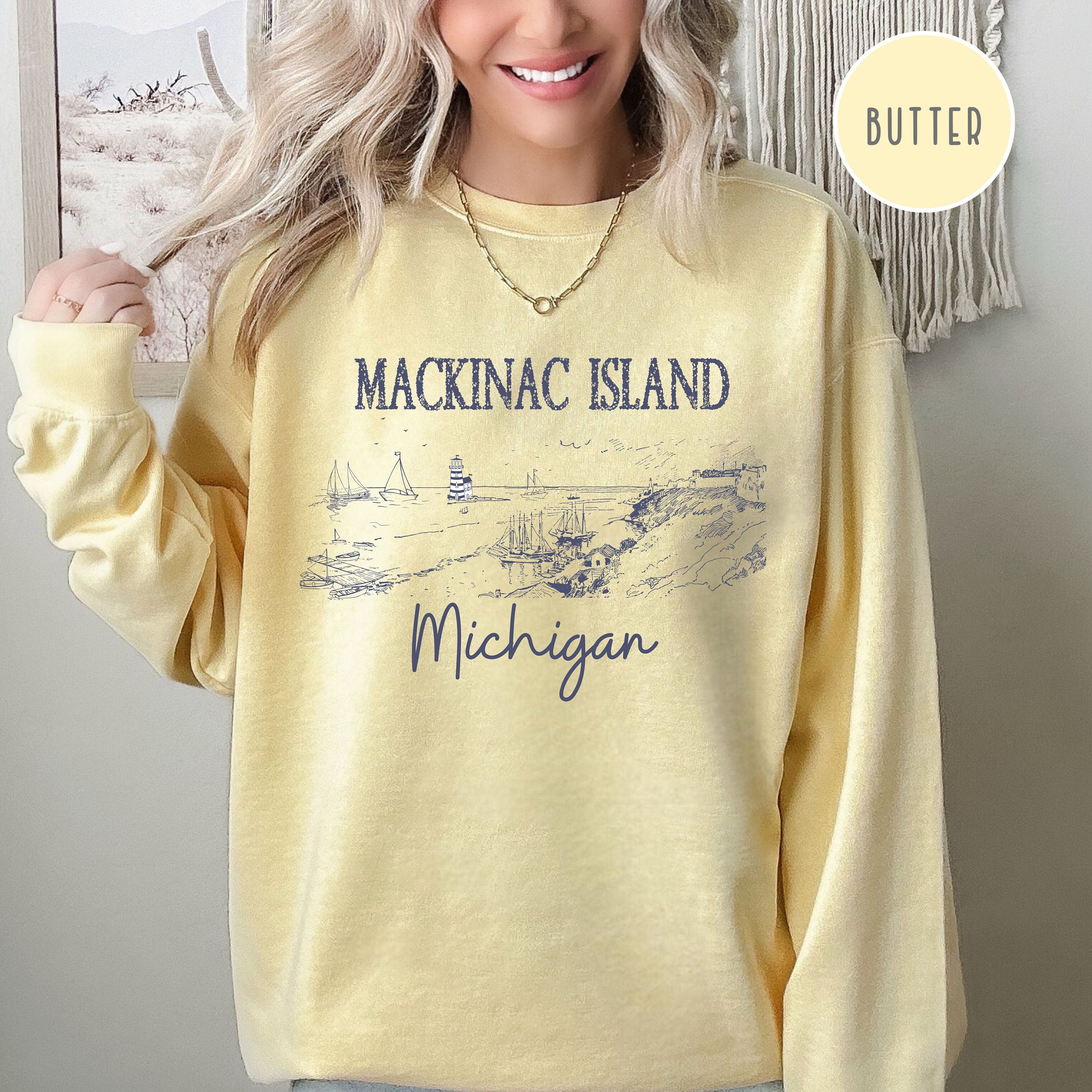 Mackinac Island Michigan Grunge Style Comfort Colors® Sweatshirt