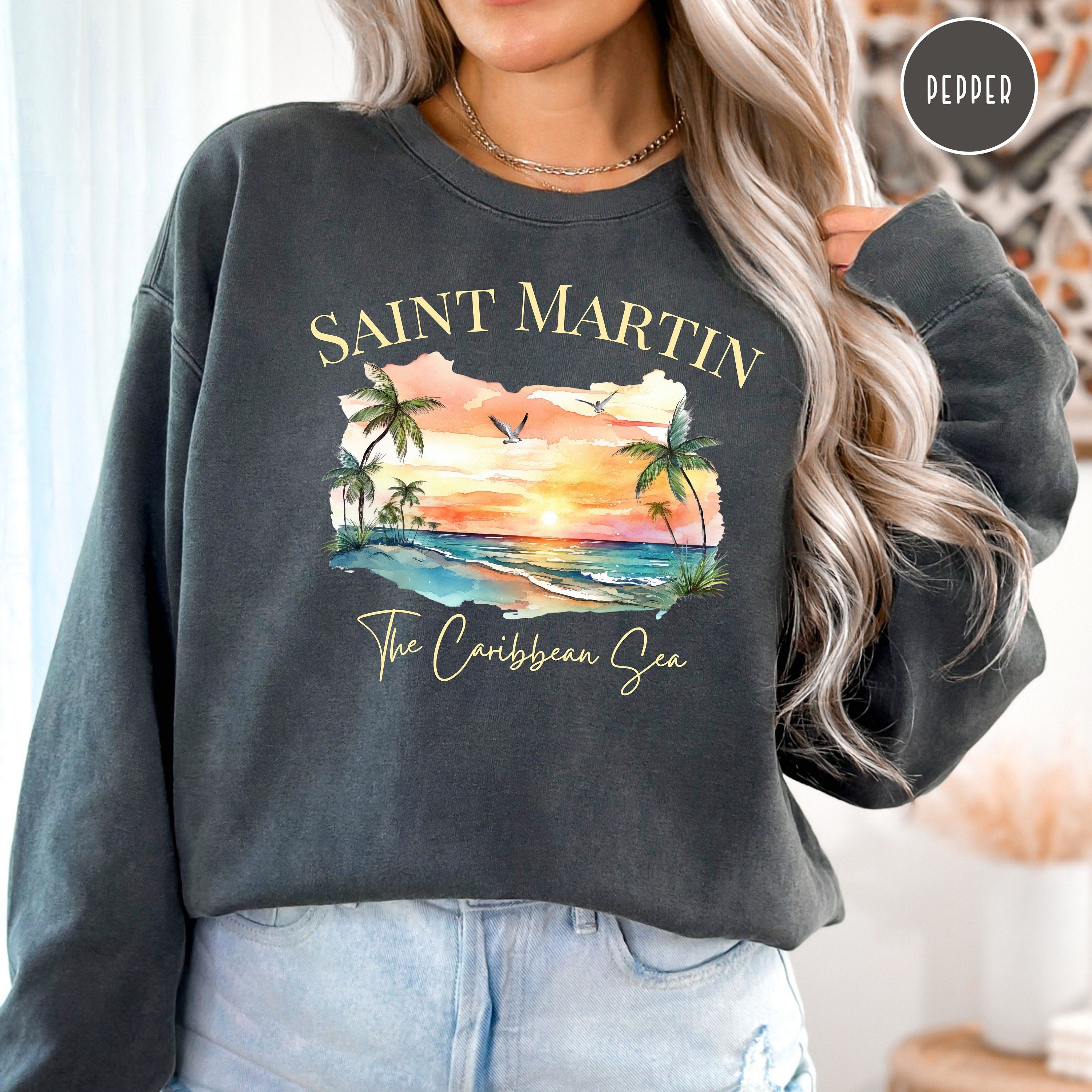Saint Martin Caribbean Island Comfort Colors® Sweatshirt