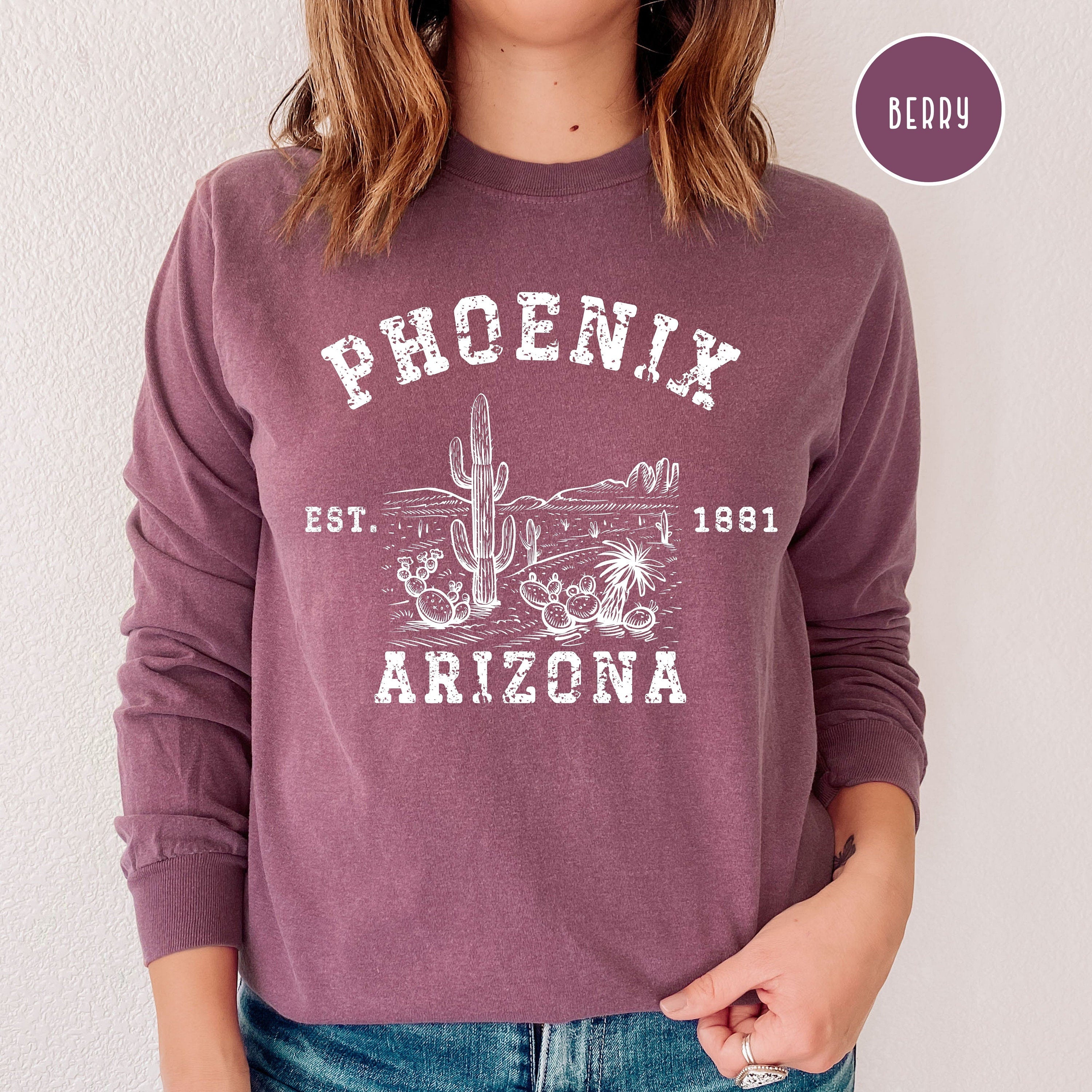 Phoenix Arizona Grunge Style Comfort Colors® Long Sleeve Tee