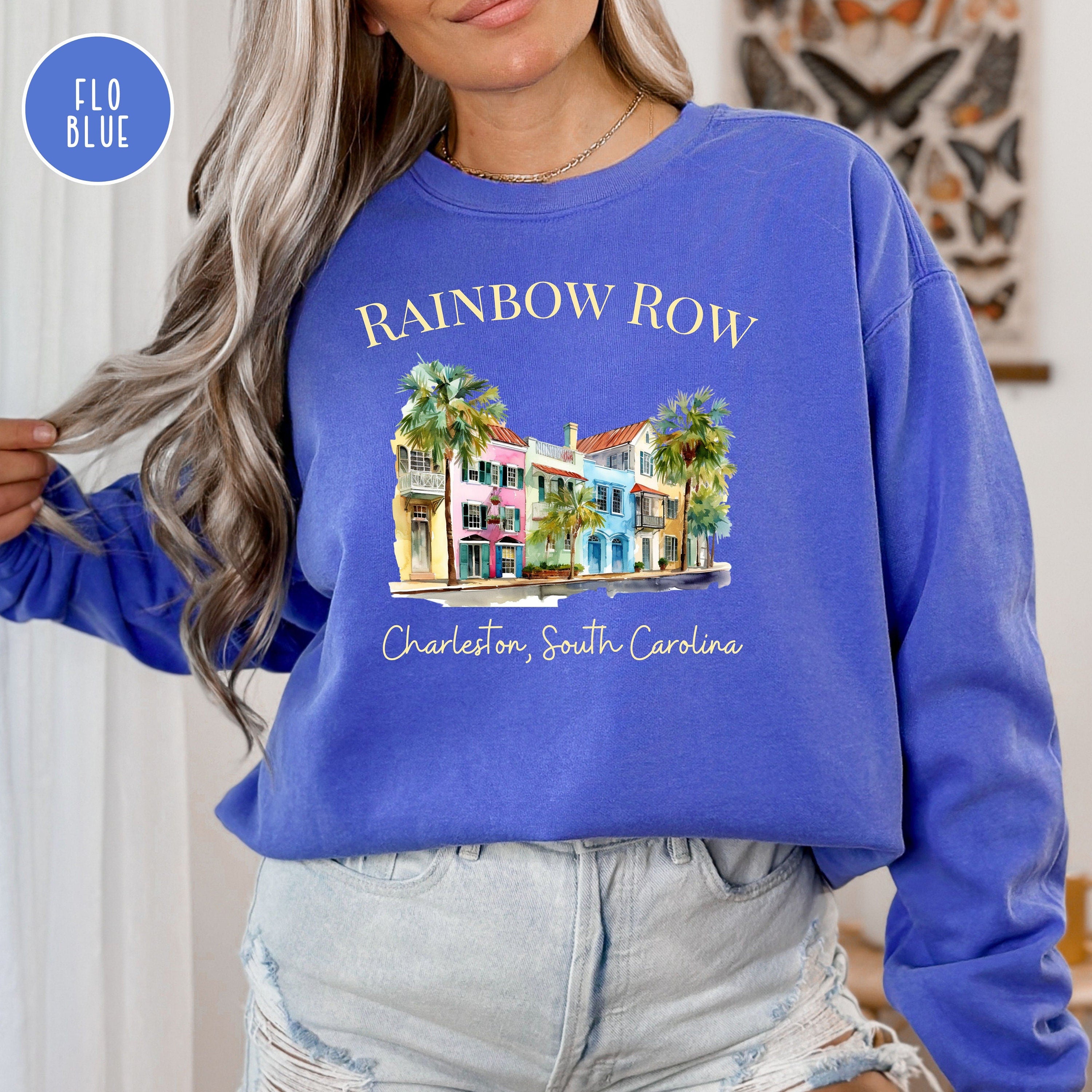 Rainbow Row Charleston South Carolina Comfort Colors Sweatshirt