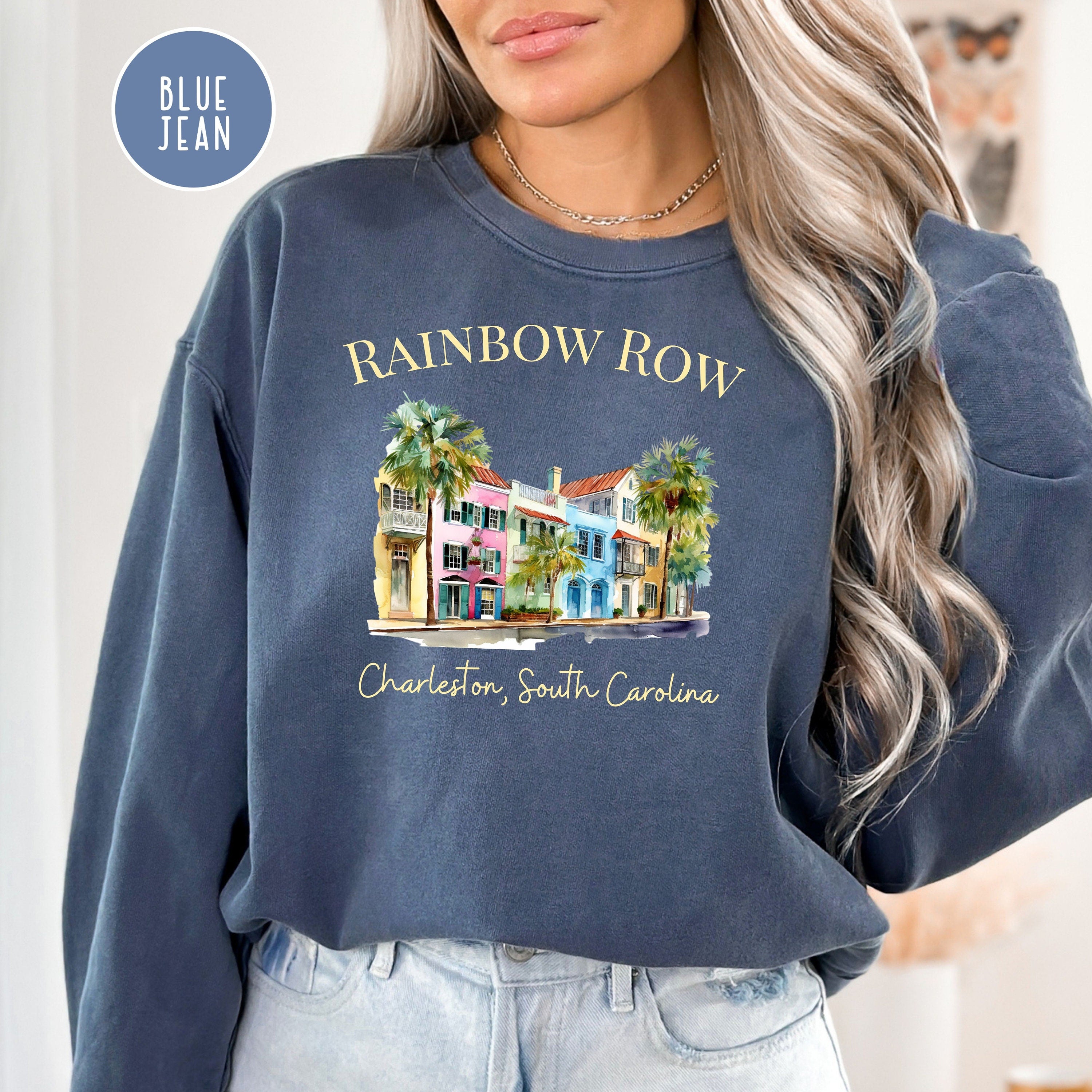 Rainbow Row Charleston South Carolina Comfort Colors Sweatshirt