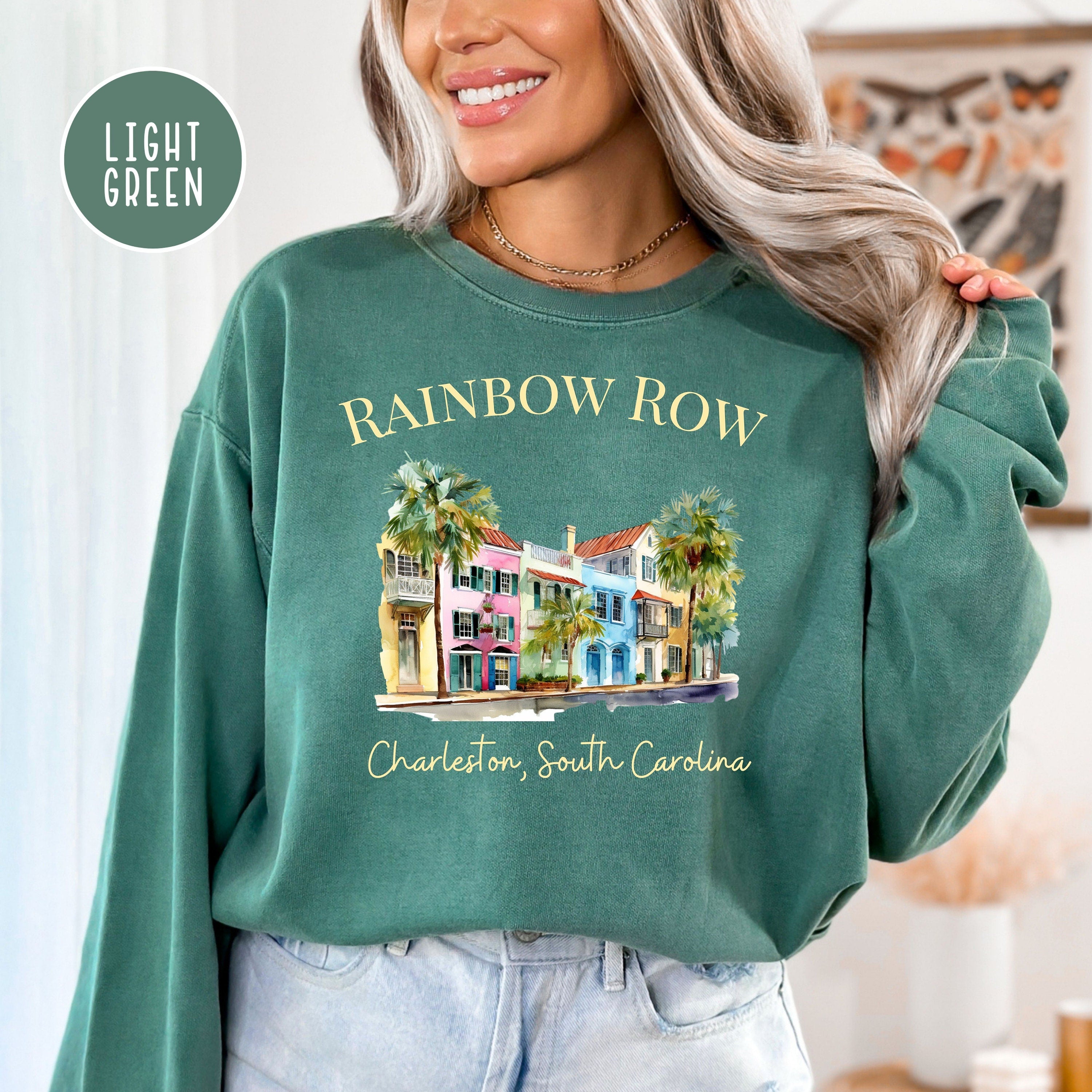 Rainbow Row Charleston South Carolina Comfort Colors Sweatshirt