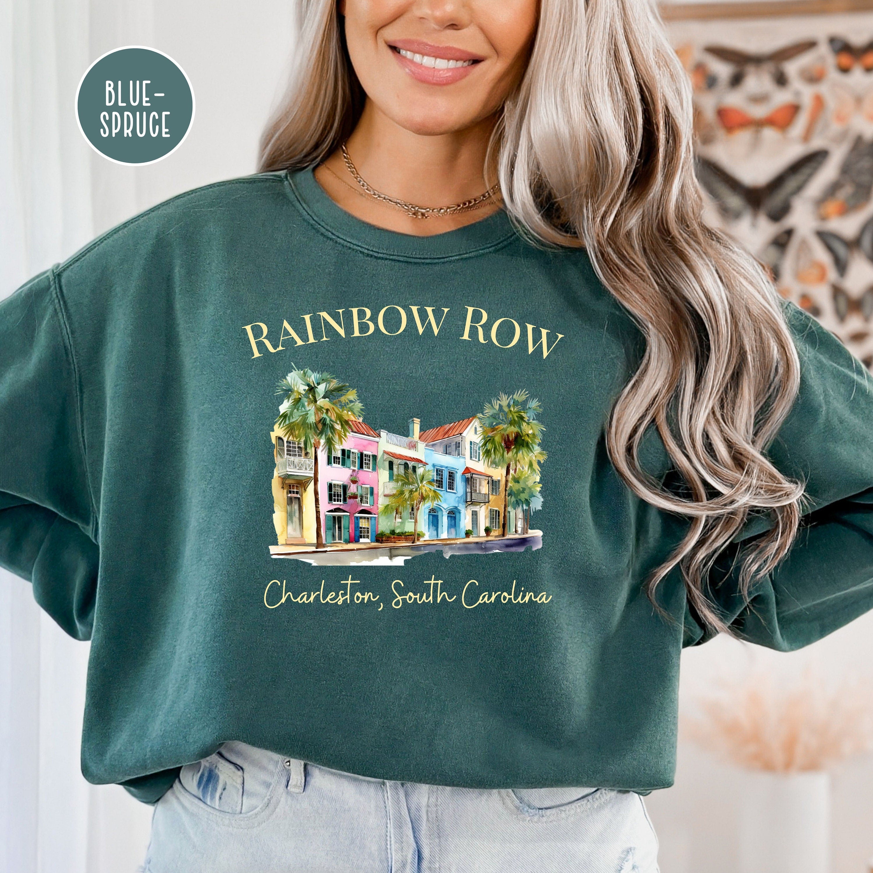 Rainbow Row Charleston South Carolina Comfort Colors Sweatshirt