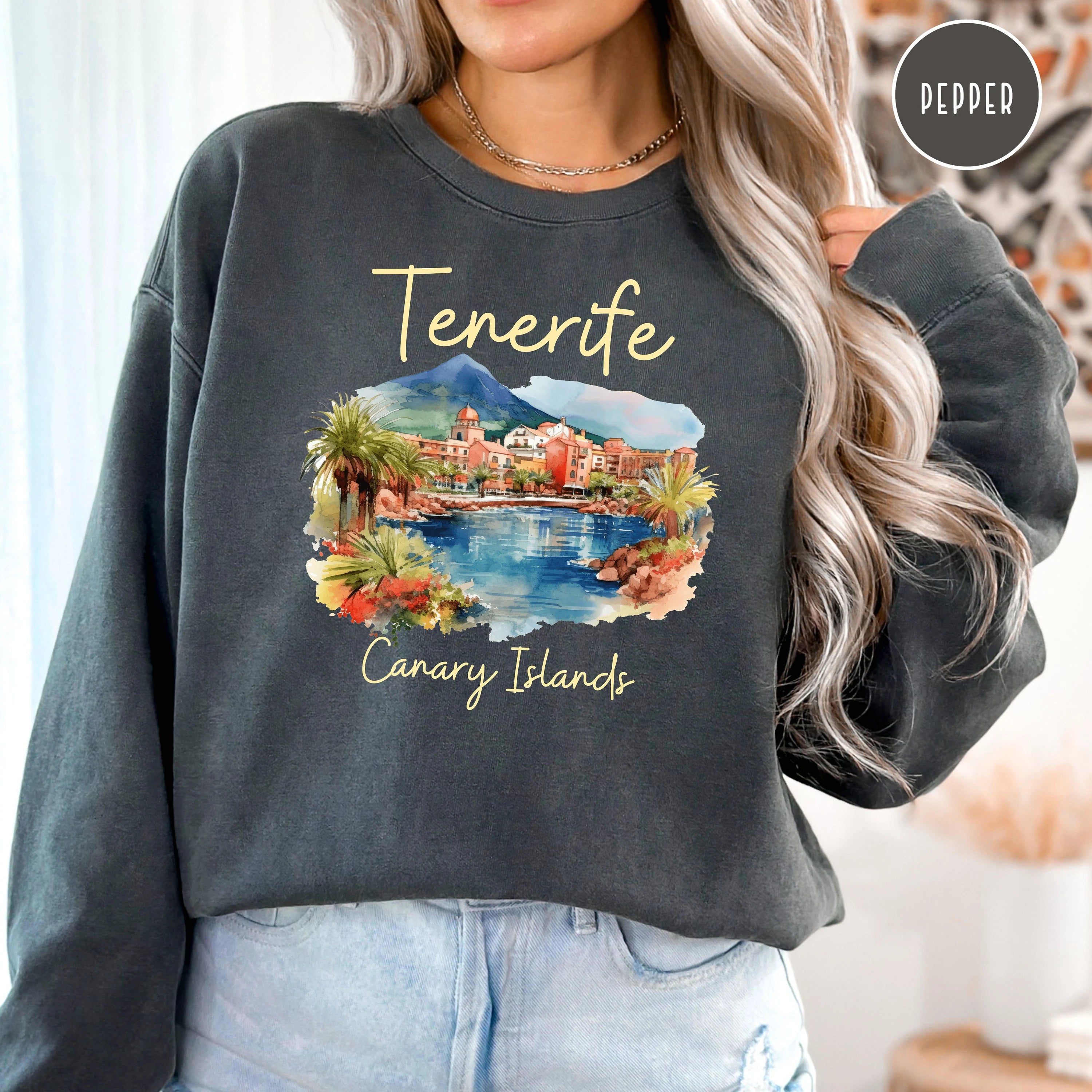 Tenerife Canary Islands Comfort Colors Sweatshirt