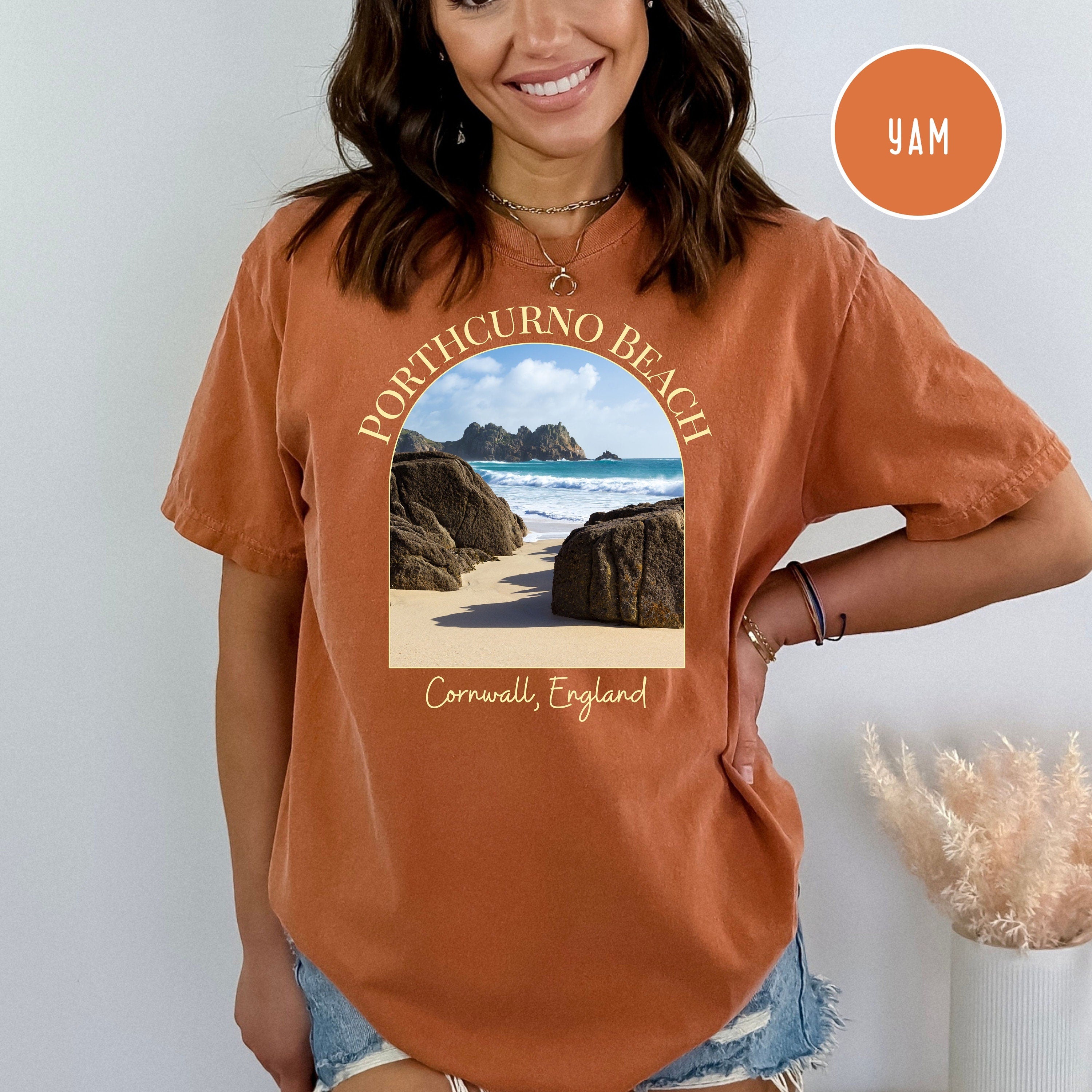 Porthcurno Beach, Cornwall England Comfort Colors Tee