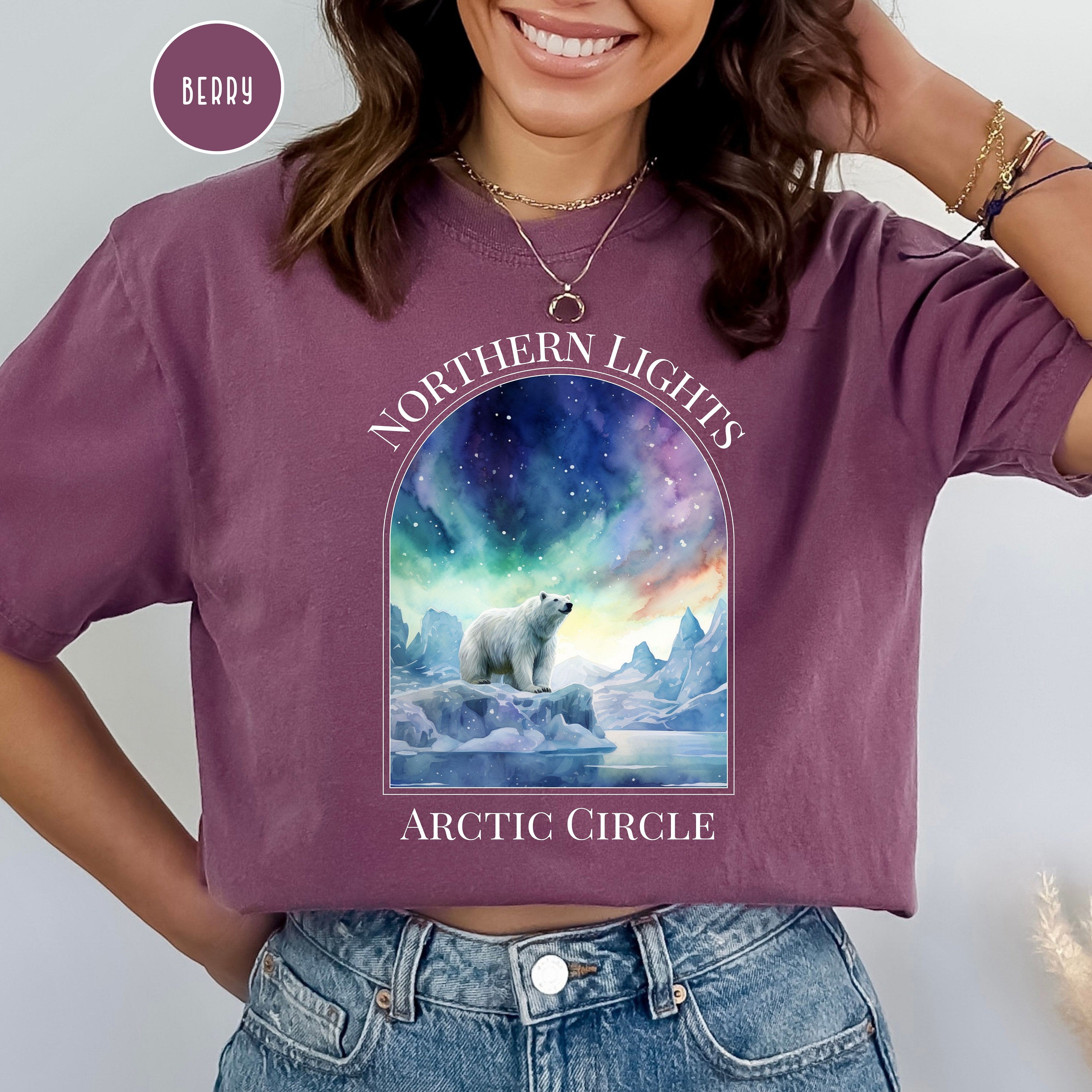 Polar Bear Northern Lights at Artic Circle Comfort Colors® Tee