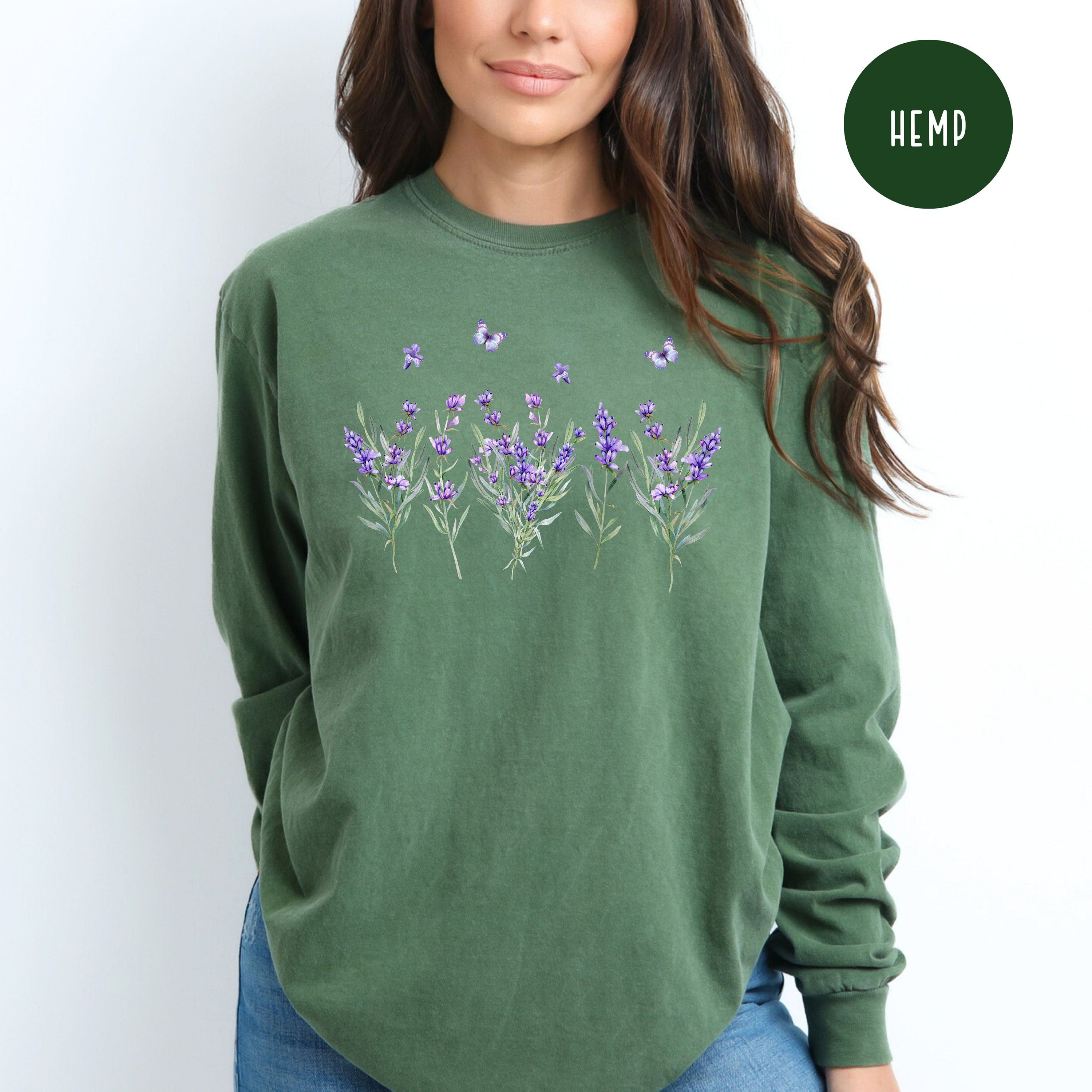 Lavender Wildflowers Comfort Colors® Long Sleeve Tee