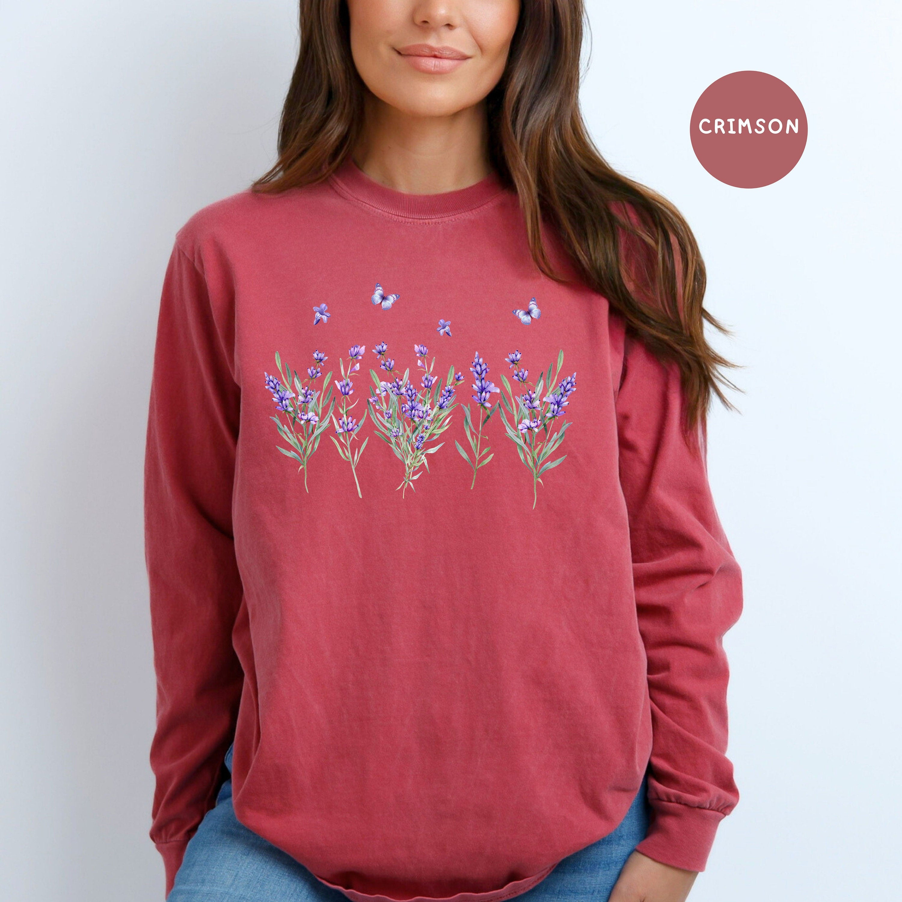 Lavender Wildflowers Comfort Colors® Long Sleeve Tee