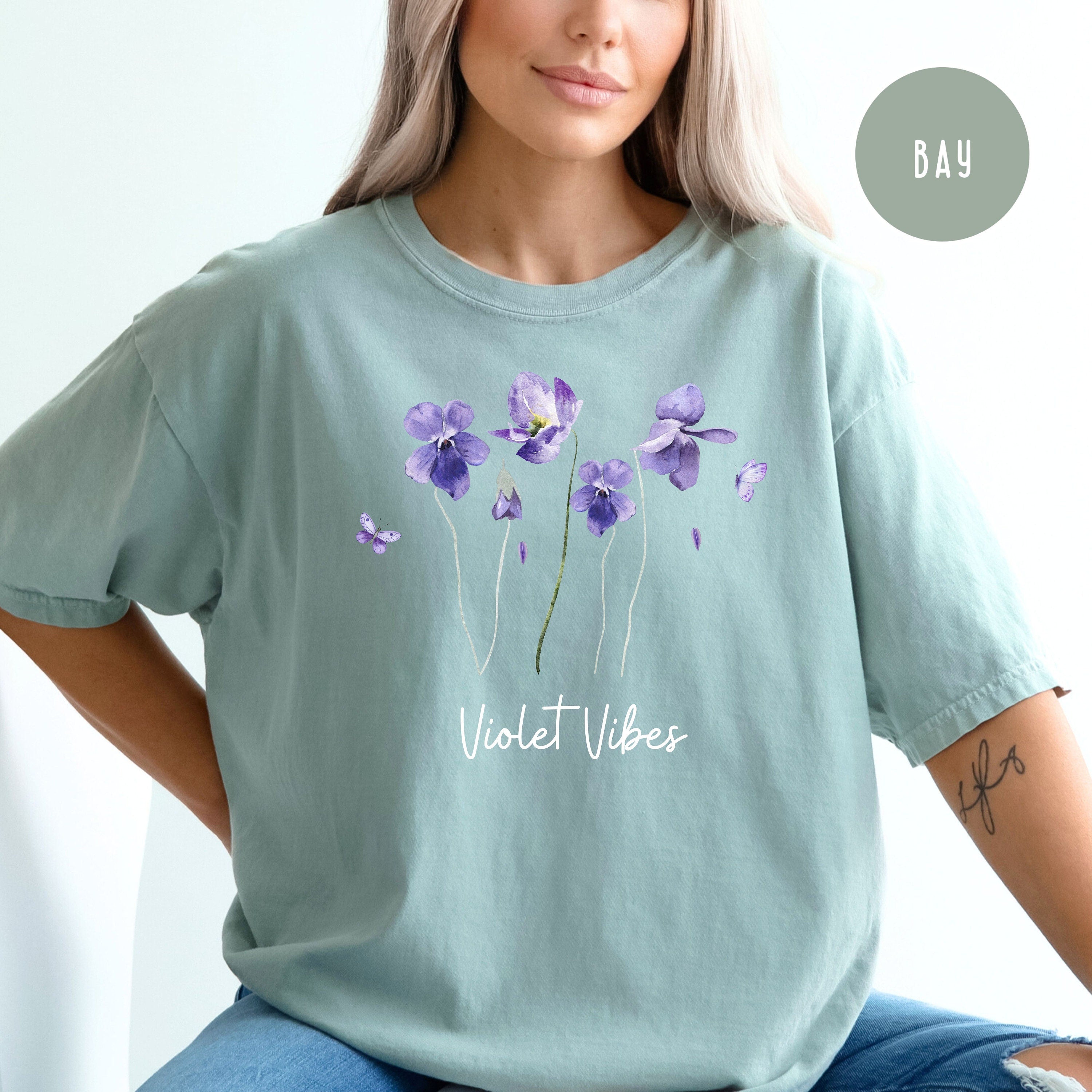 Wild Violet Flowers Comfort Colors® Tee