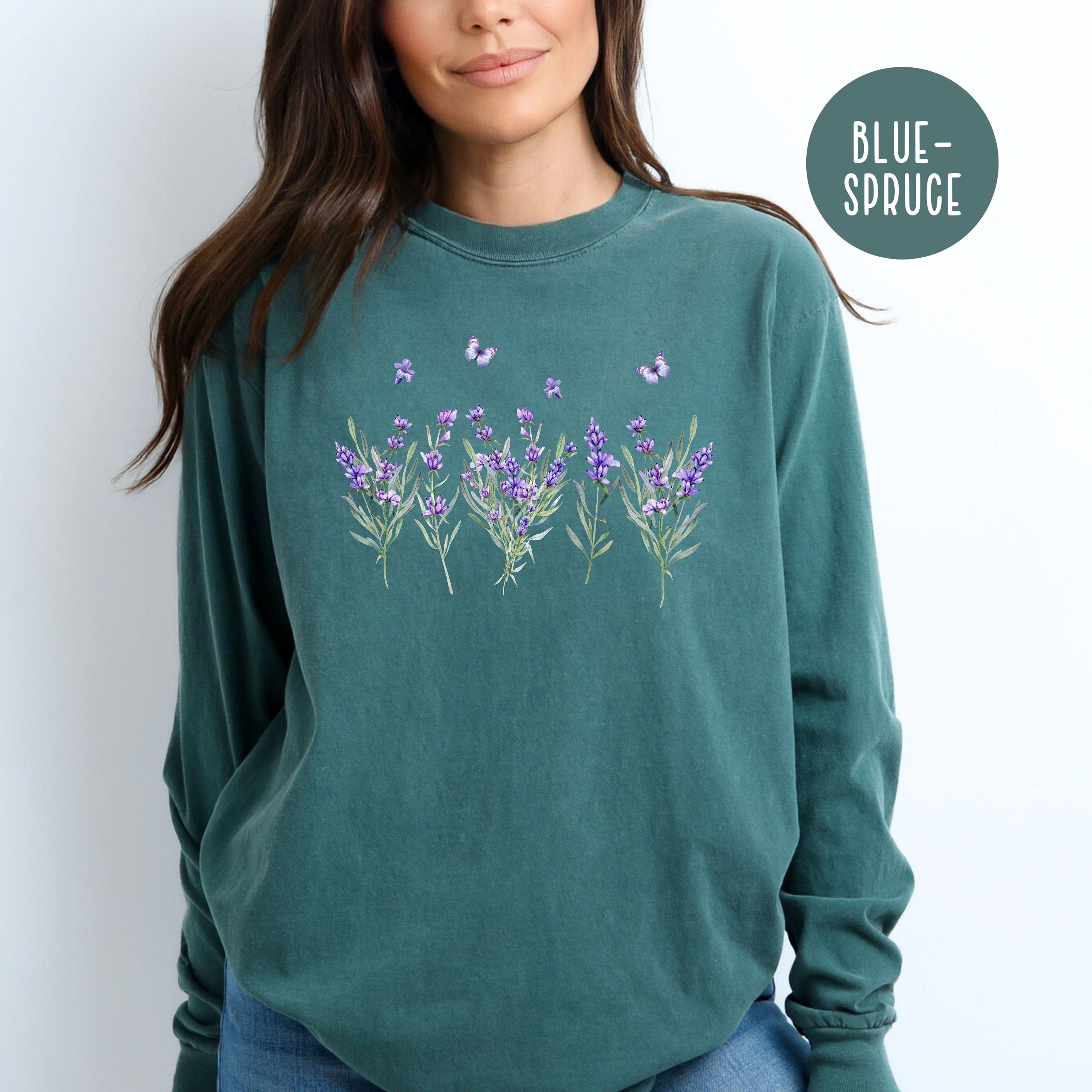 Lavender Wildflowers Comfort Colors® Long Sleeve Tee