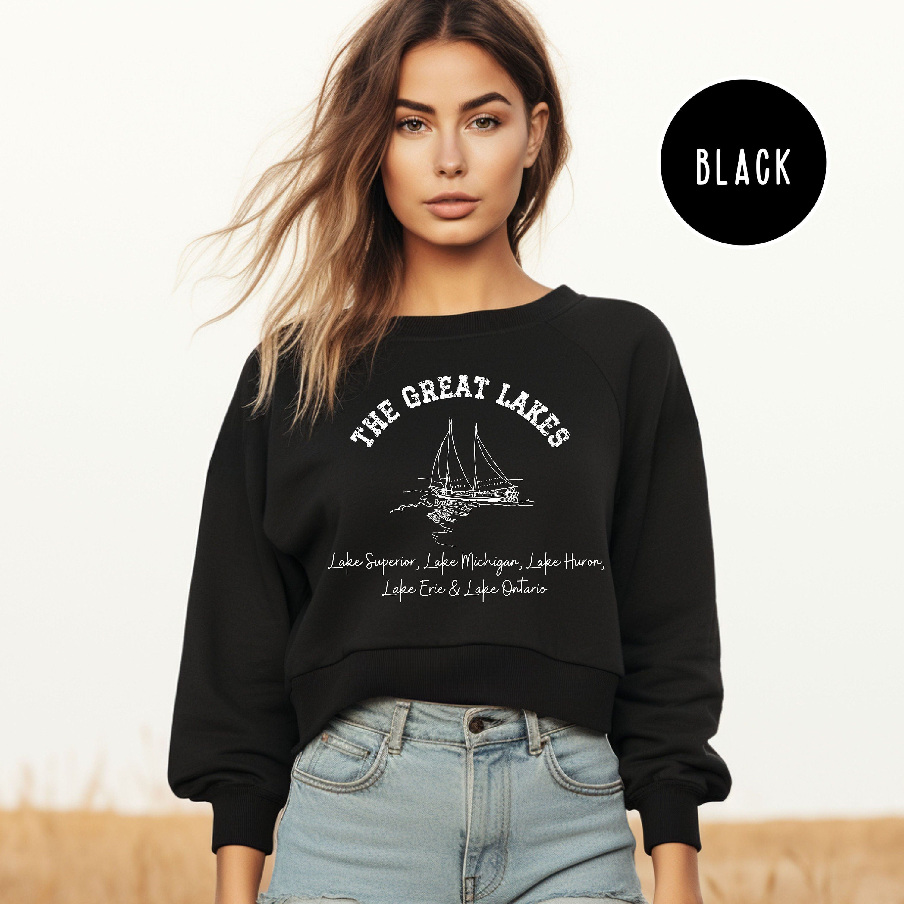 Great Lakes Upper Peninsula of Michigan Cropped-Top Sweatshirt
