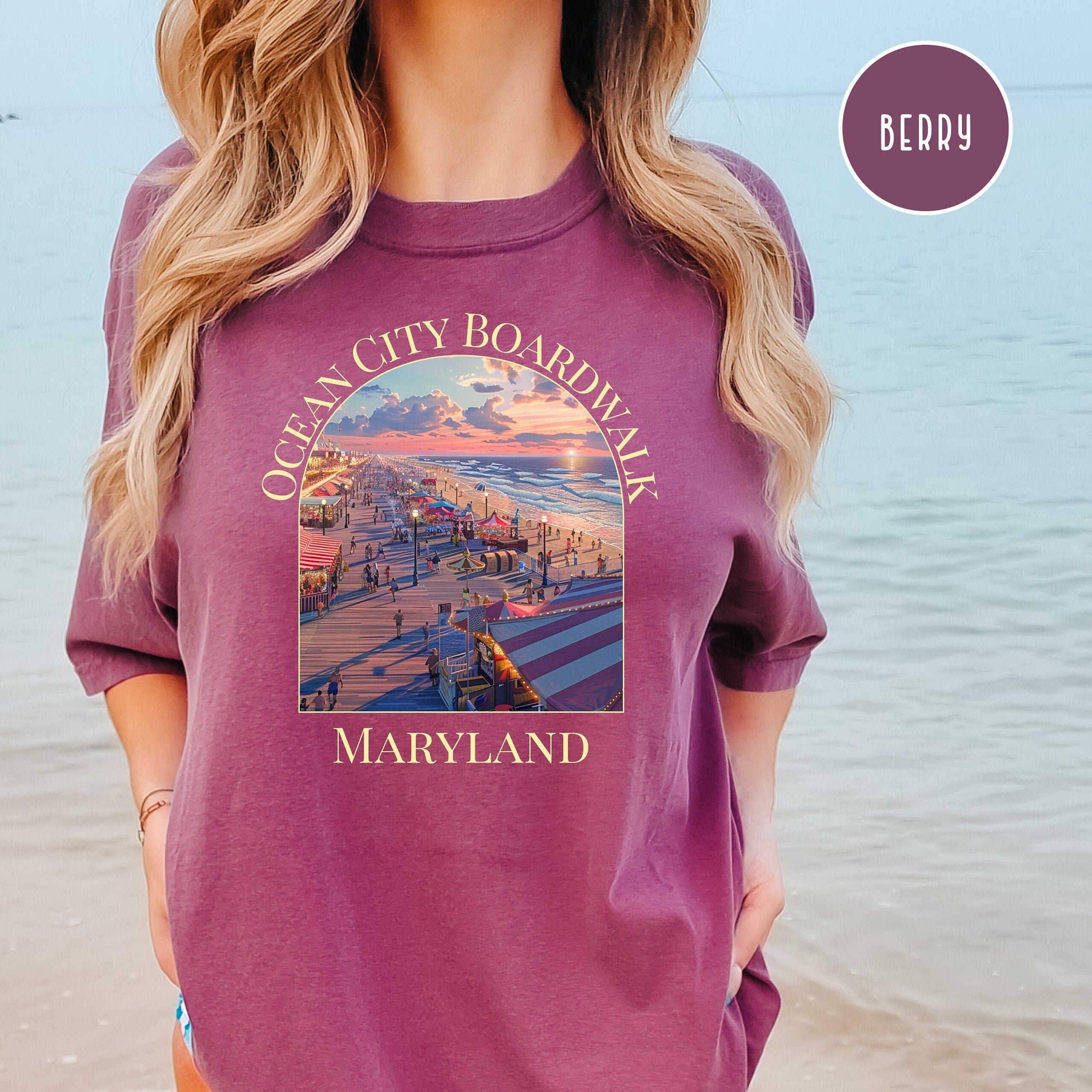 Ocean City Maryland Boardwalk Comfort Colors® Beach Tee