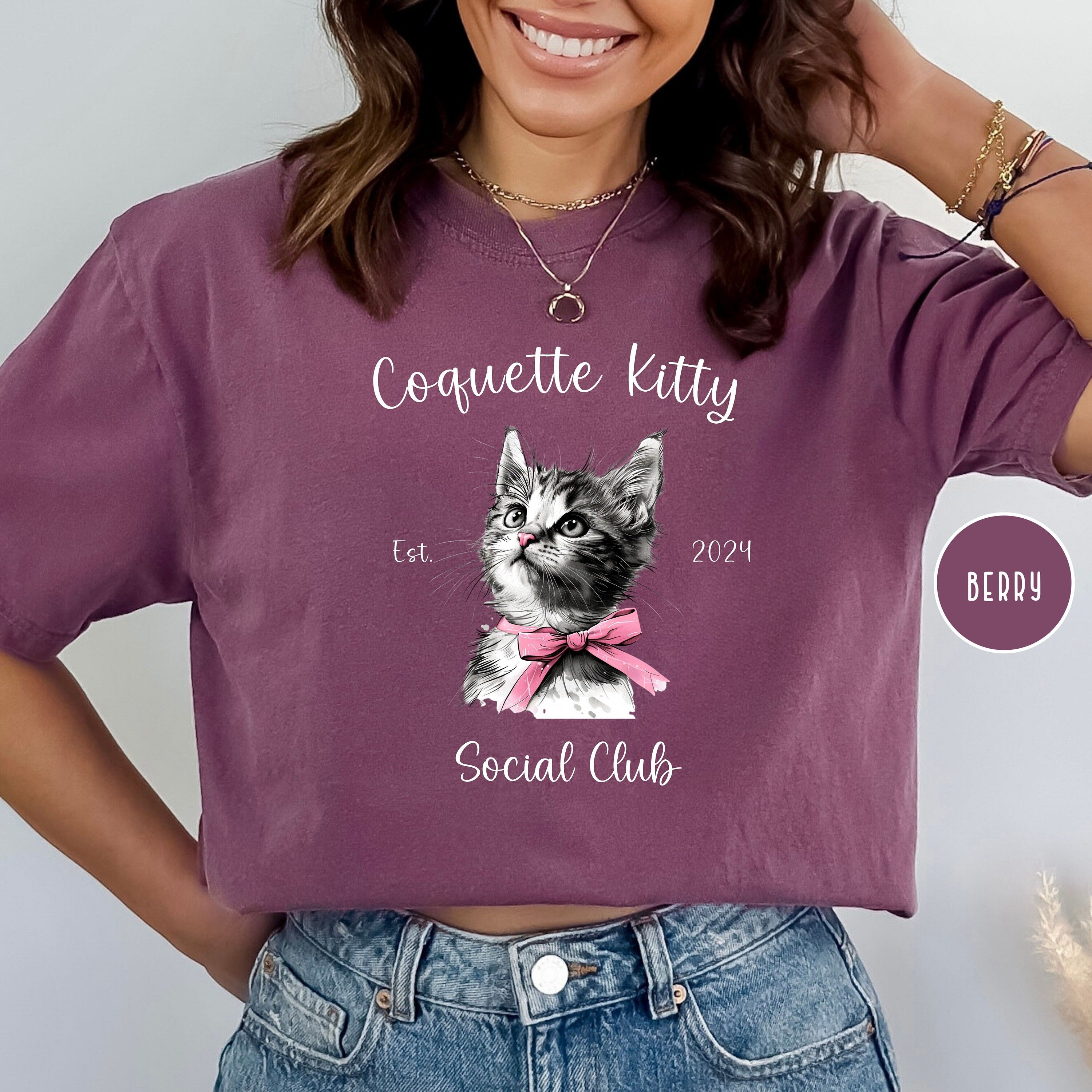 Coquette Kitty Social Club Cat Lovers Comfort Colors® Tee