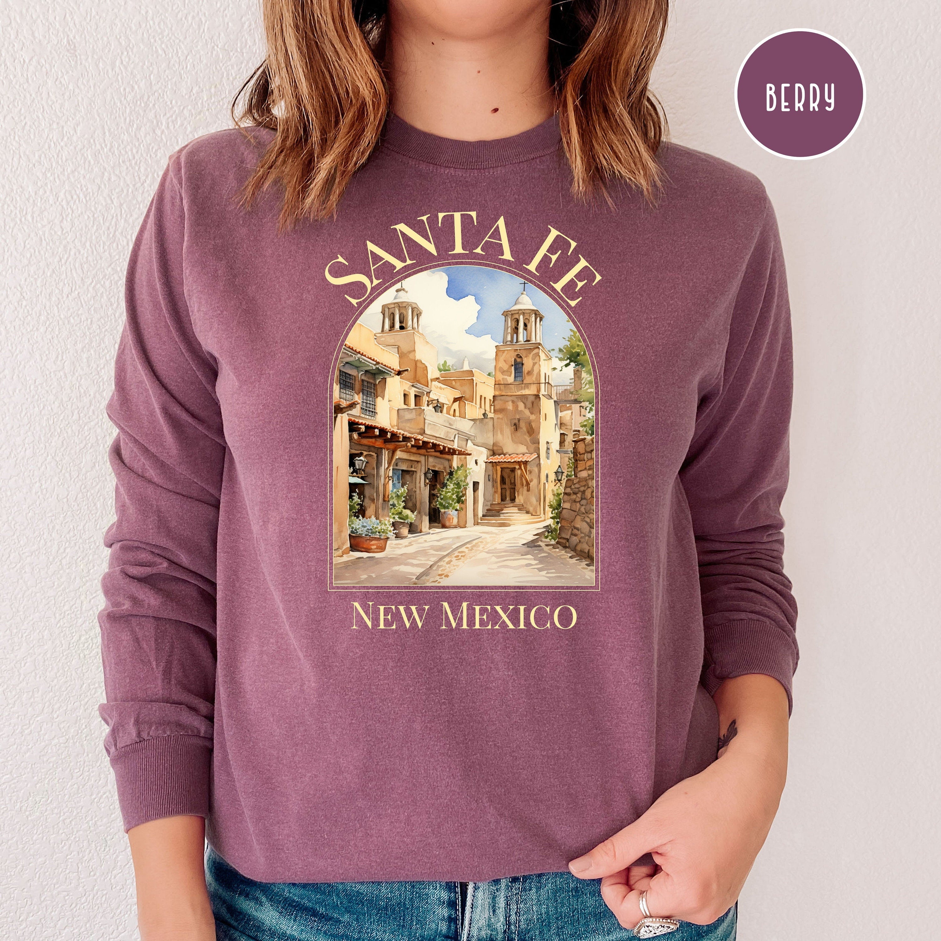 Santa Fe New Mexico Comfort Colors® Long Sleeve Tee