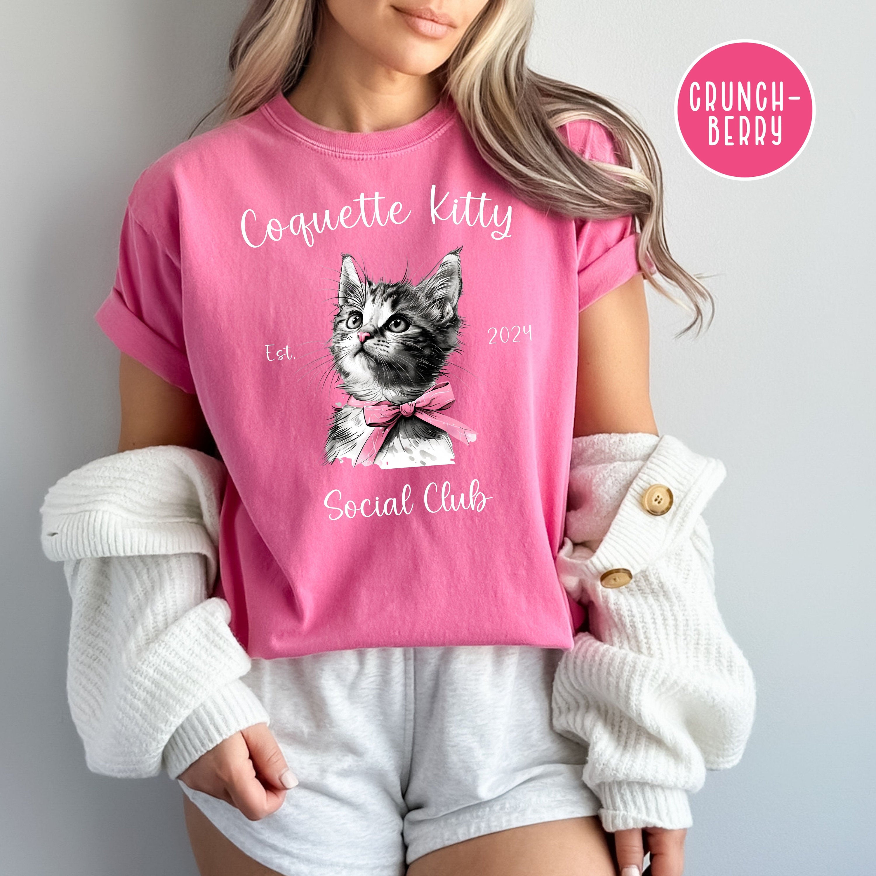 Coquette Kitty Social Club Cat Lovers Comfort Colors® Tee
