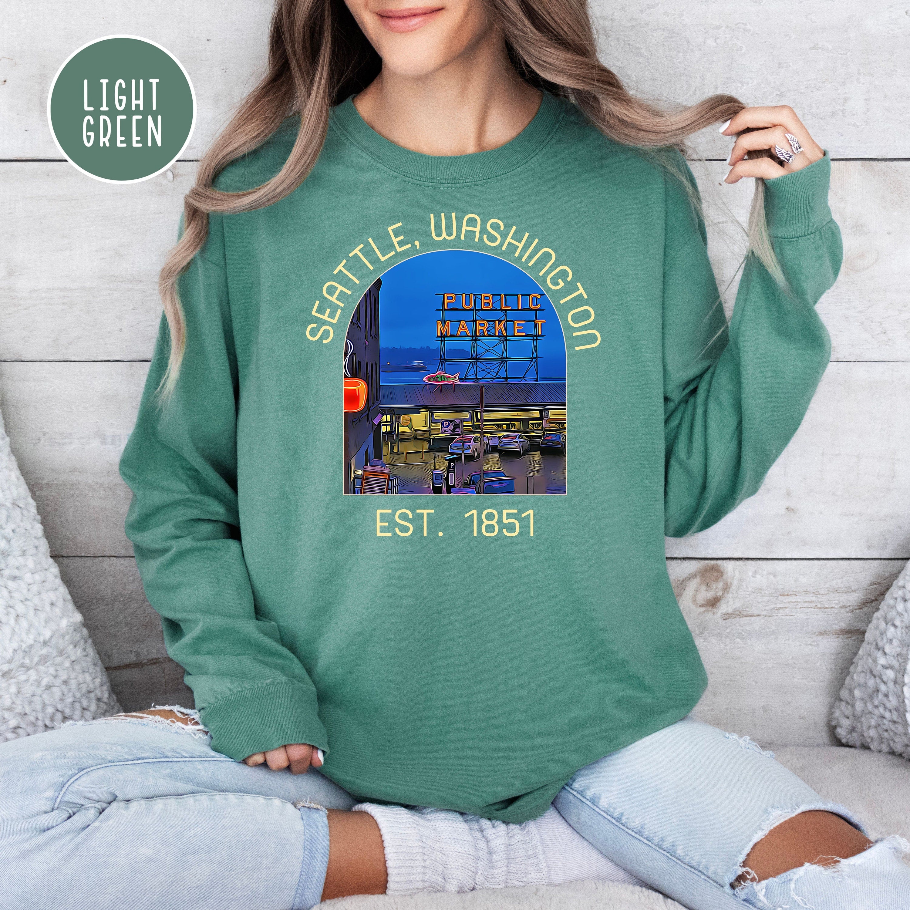 Seattle Washington Public Market Comfort Colors® Long Sleeve Tee