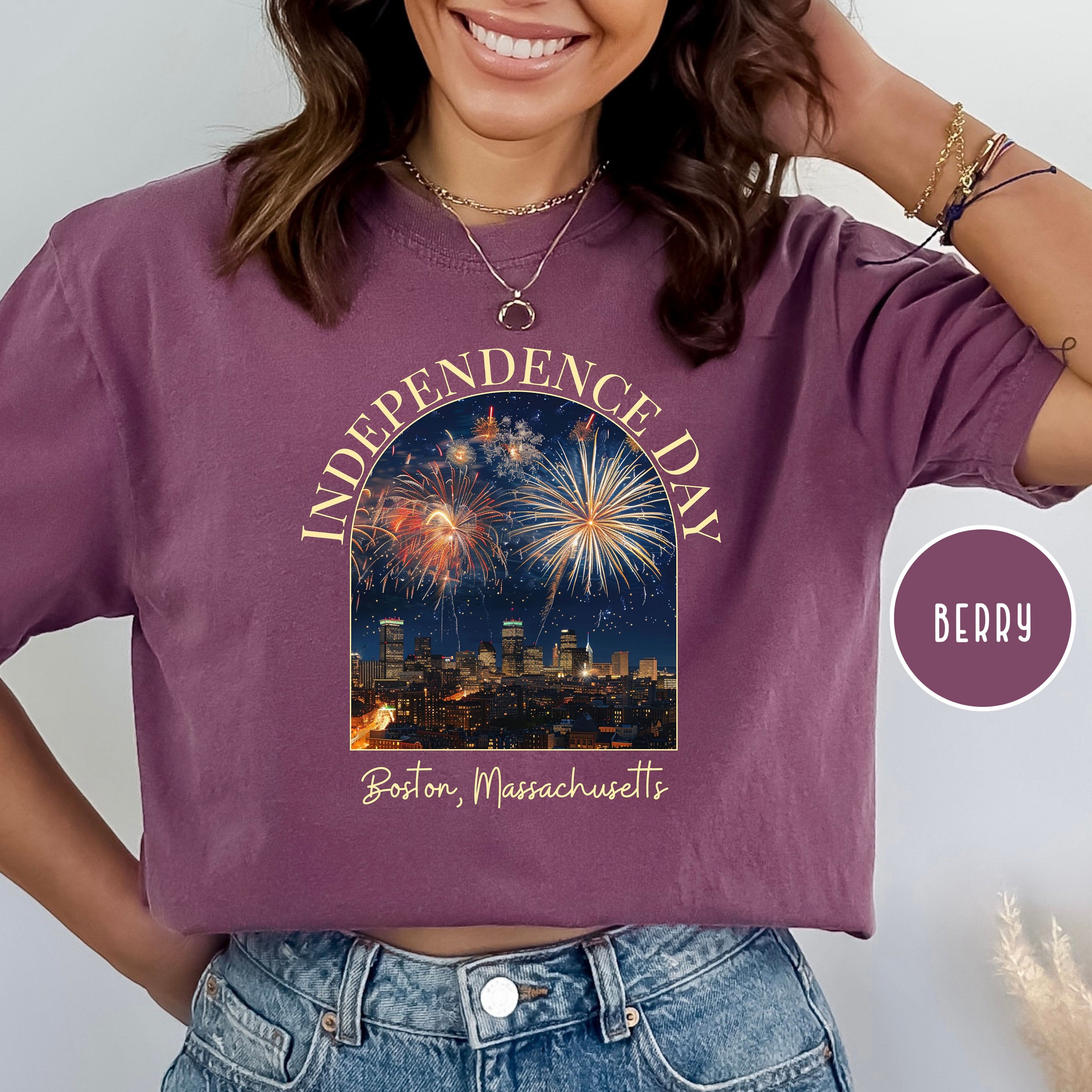 Independence Day Boston Harbor 4th of July Comfort Colors® Tee
