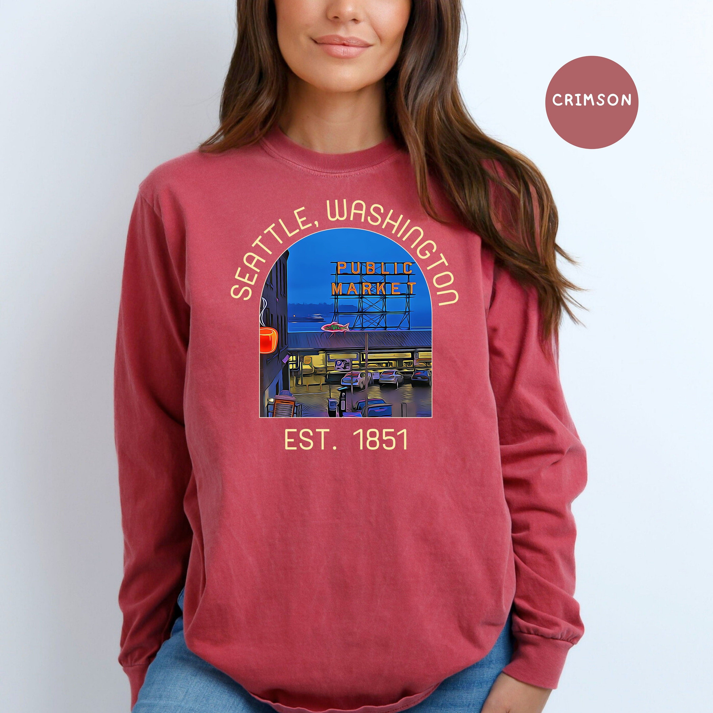 Seattle Washington Public Market Comfort Colors® Long Sleeve Tee