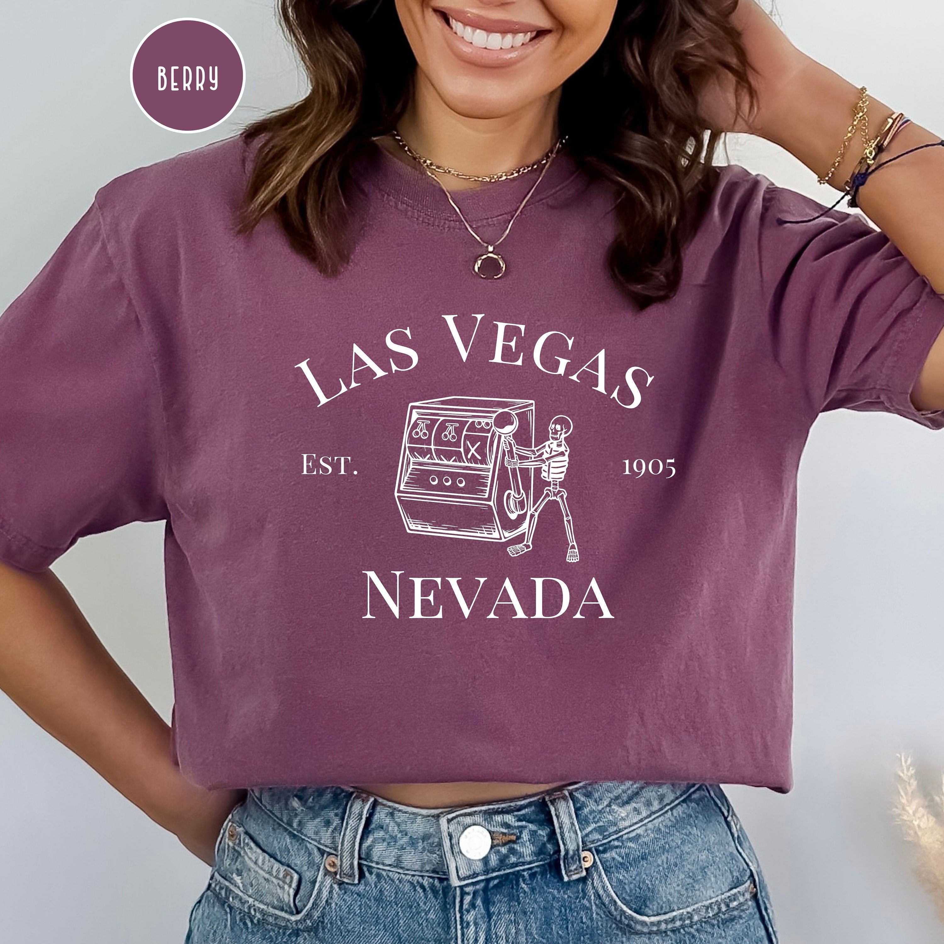 Las Vegas Nevada Skeleton Playing Slots Comfort Colors® Tee