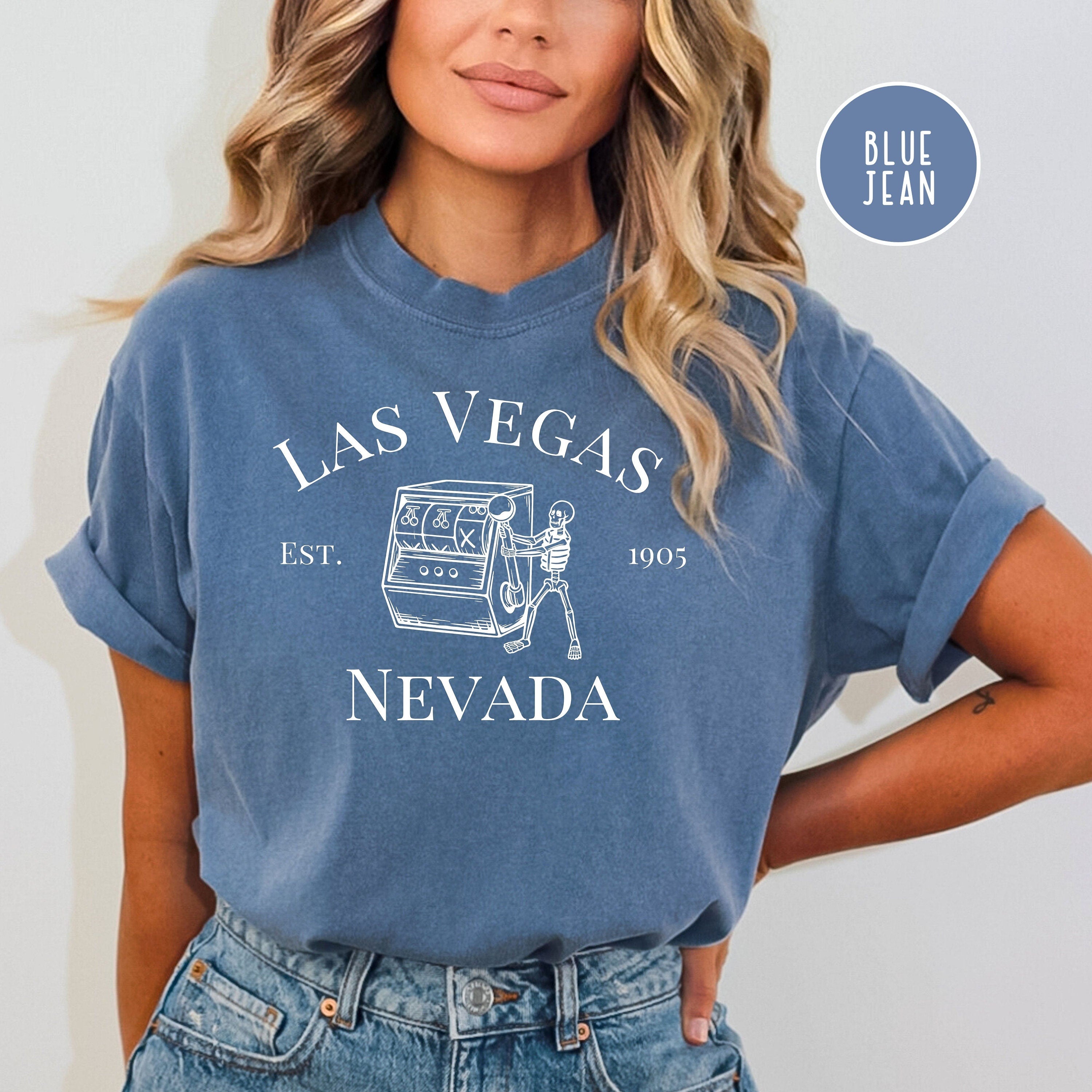 Las Vegas Nevada Skeleton Playing Slots Comfort Colors® Tee