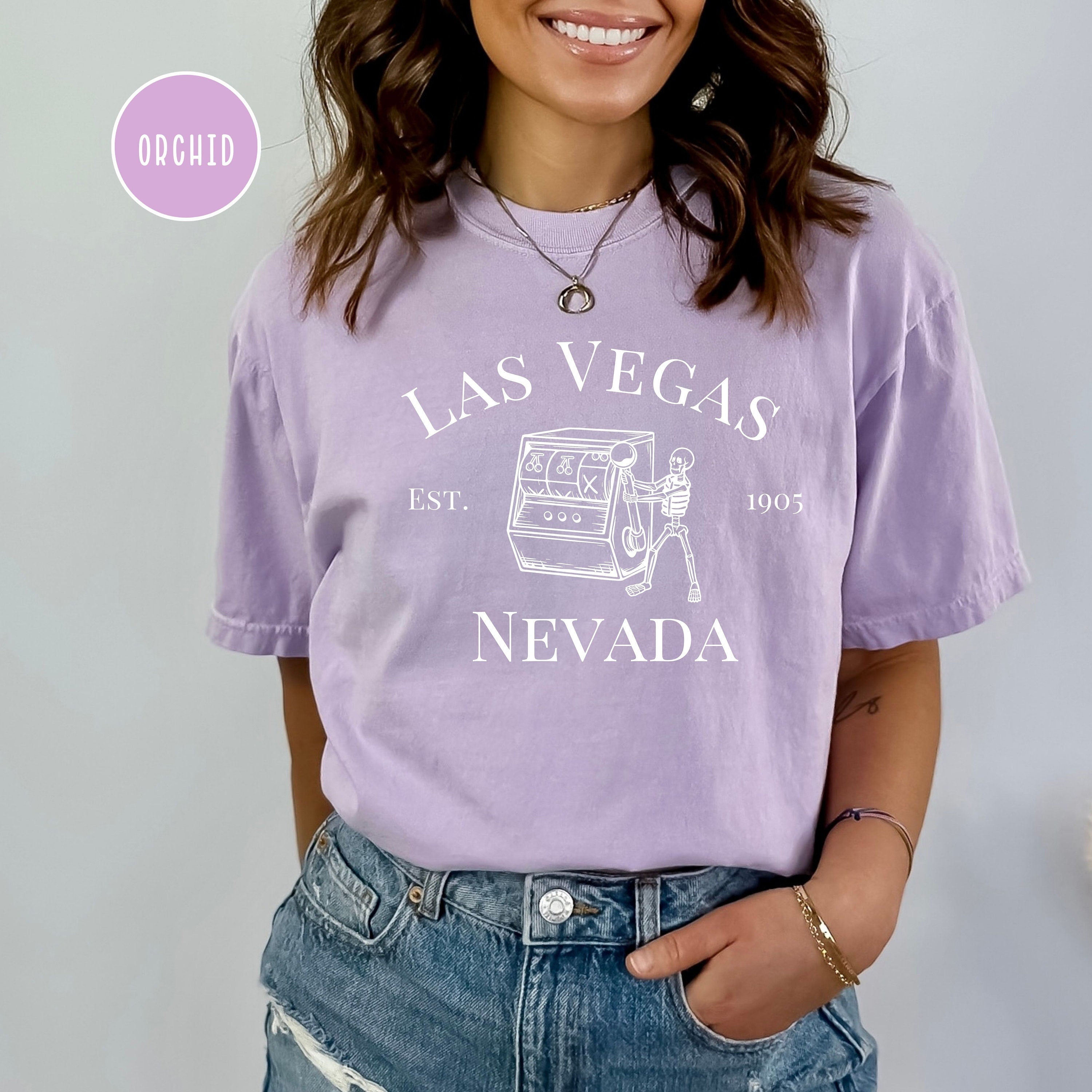 Las Vegas Nevada Skeleton Playing Slots Comfort Colors® Tee