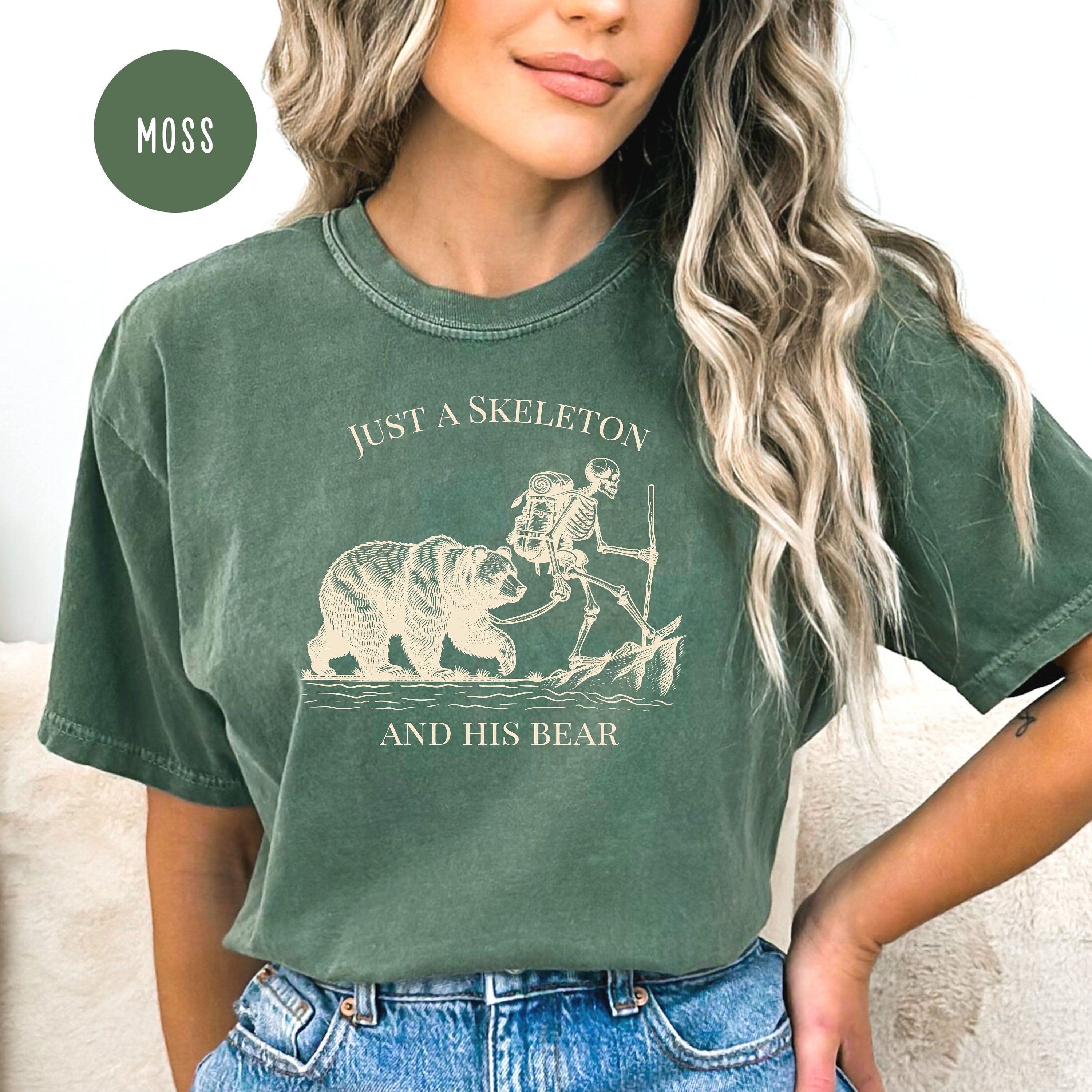 Funny Bear and Skeleton Comfort Colors® Hiking Shirt