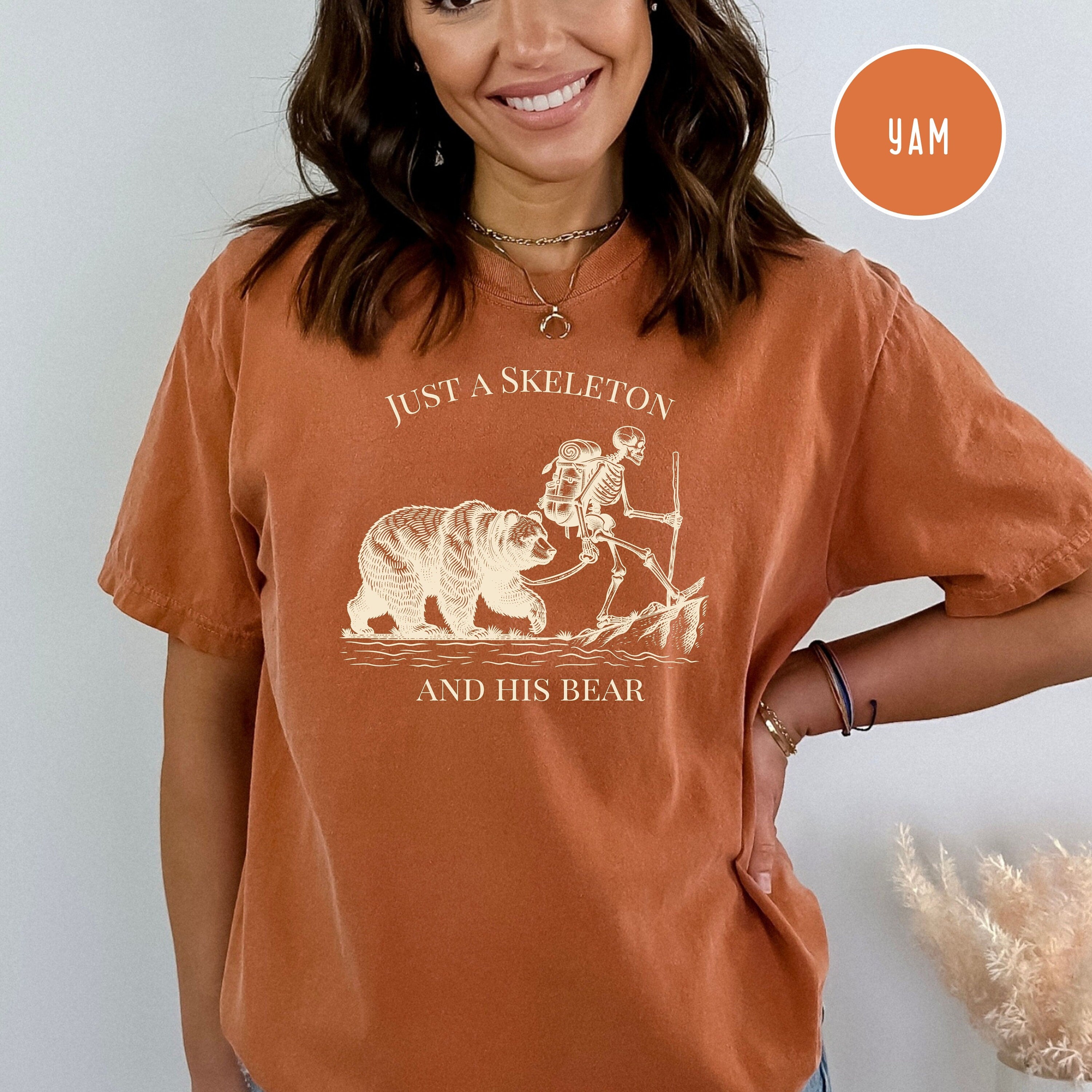 Funny Bear and Skeleton Comfort Colors® Hiking Shirt