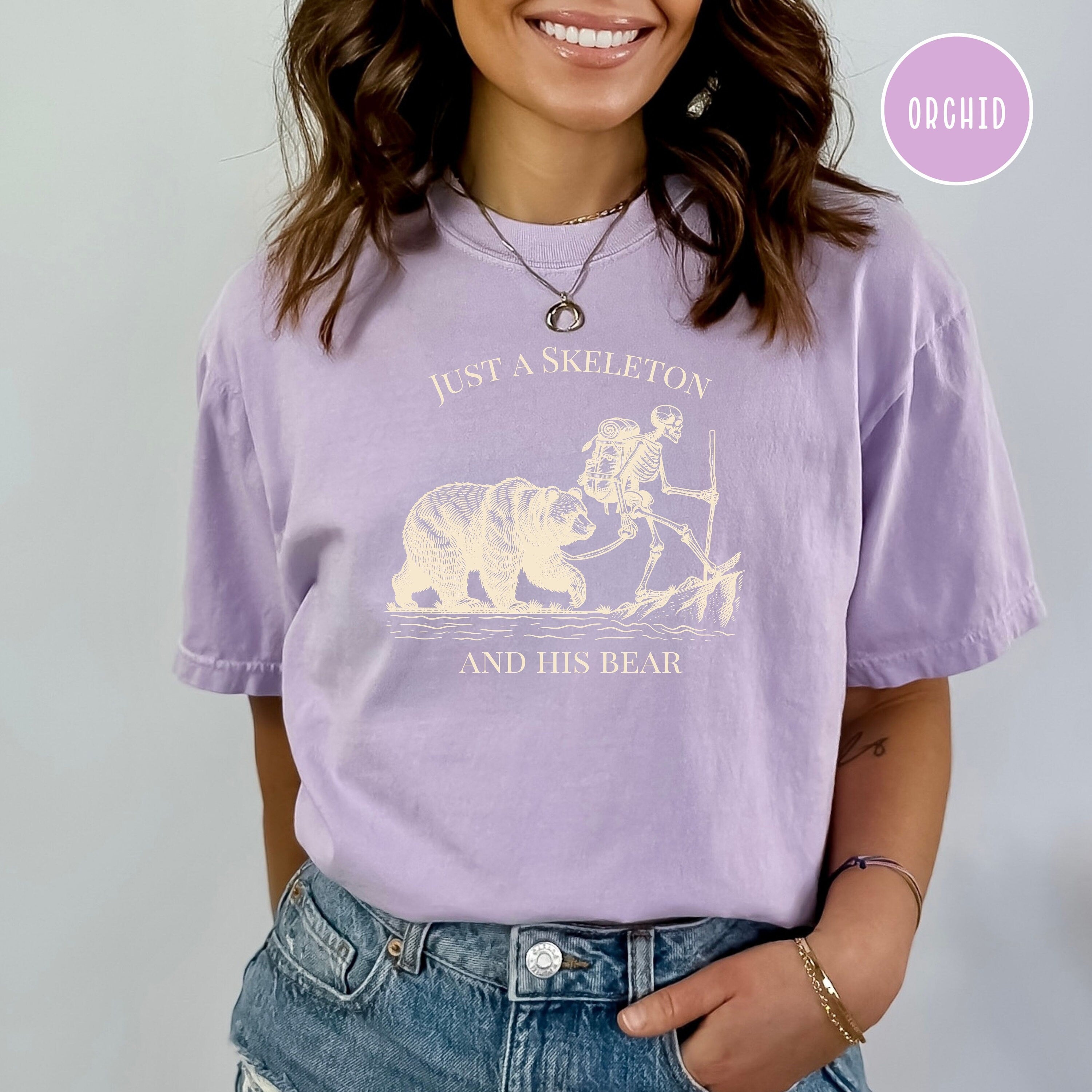 Funny Bear and Skeleton Comfort Colors® Hiking Shirt