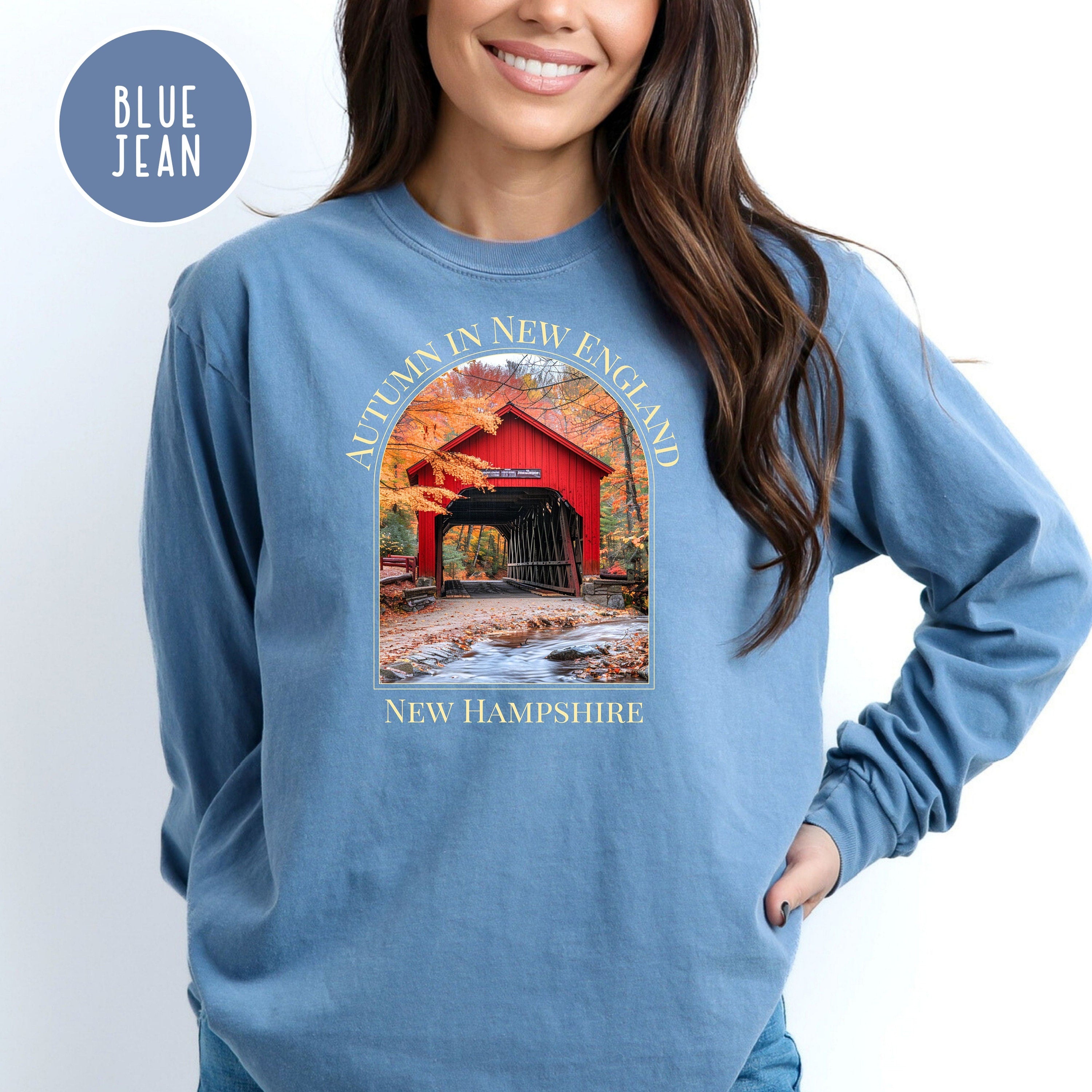 New Hampshire Covered Bridge Comfort Colors® Long Sleeve Tee