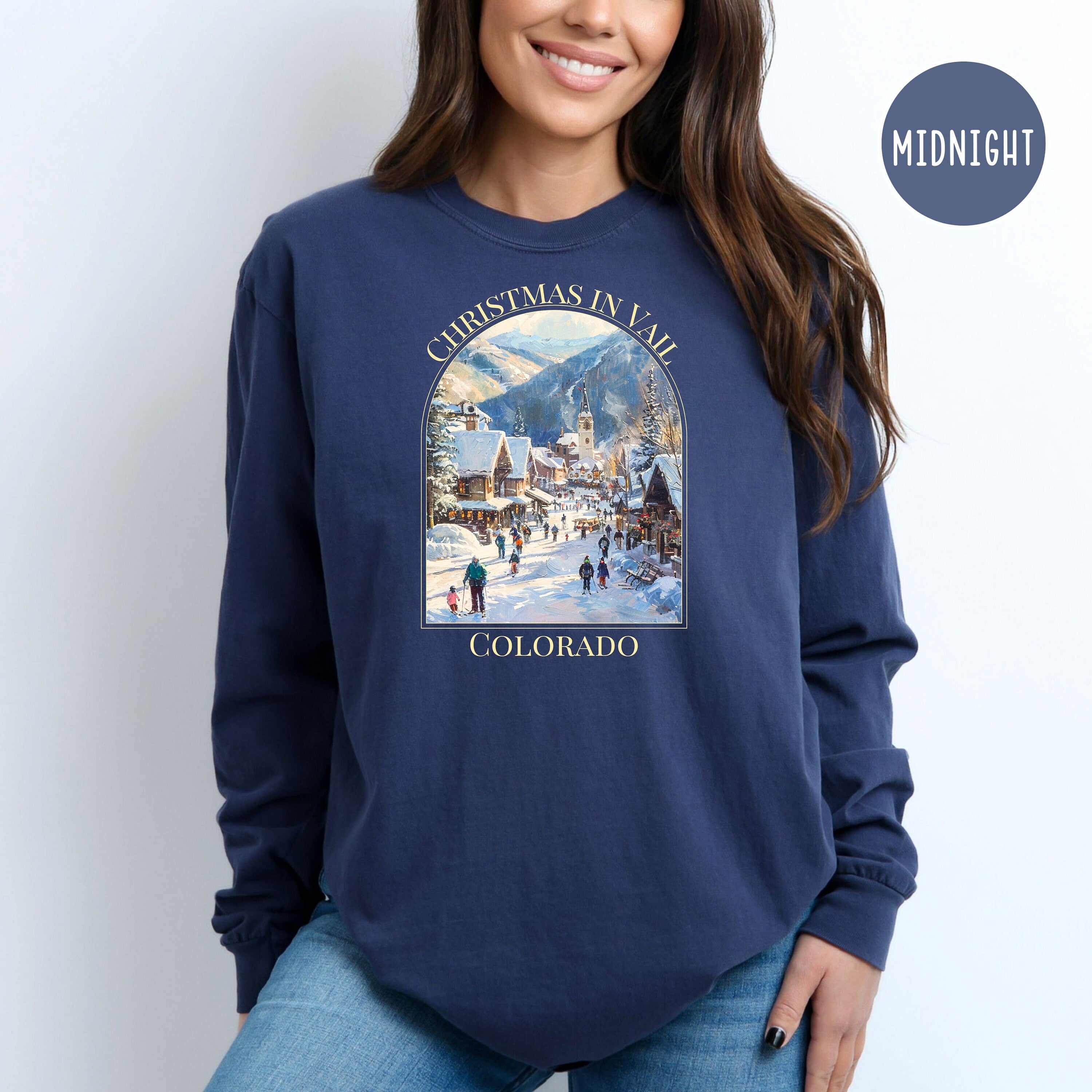 Christmas in Vail Colorado Comfort Colors® Long Sleeve Tee Shirt