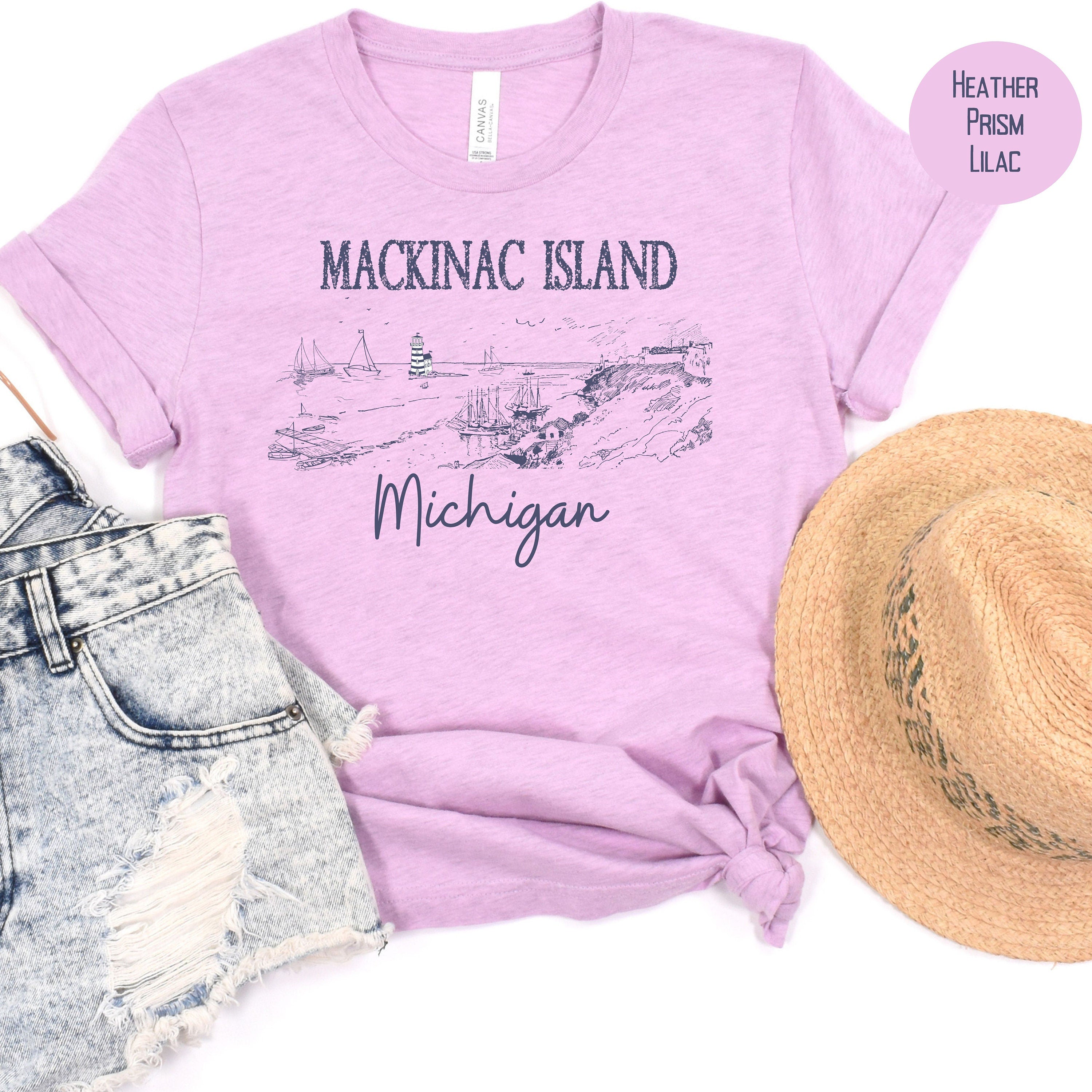 Mackinac Island Michigan Grunge Style Tee