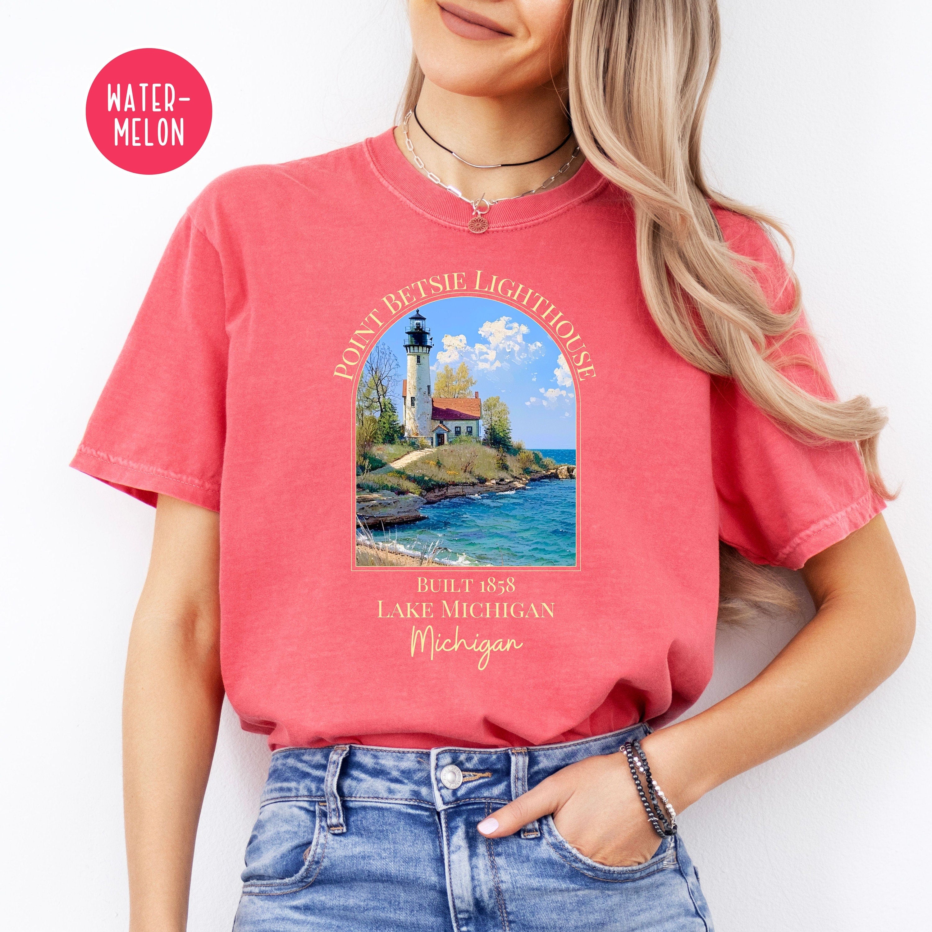 Point Betsie Lighthouse Lake Michigan Comfort Colors® Tee