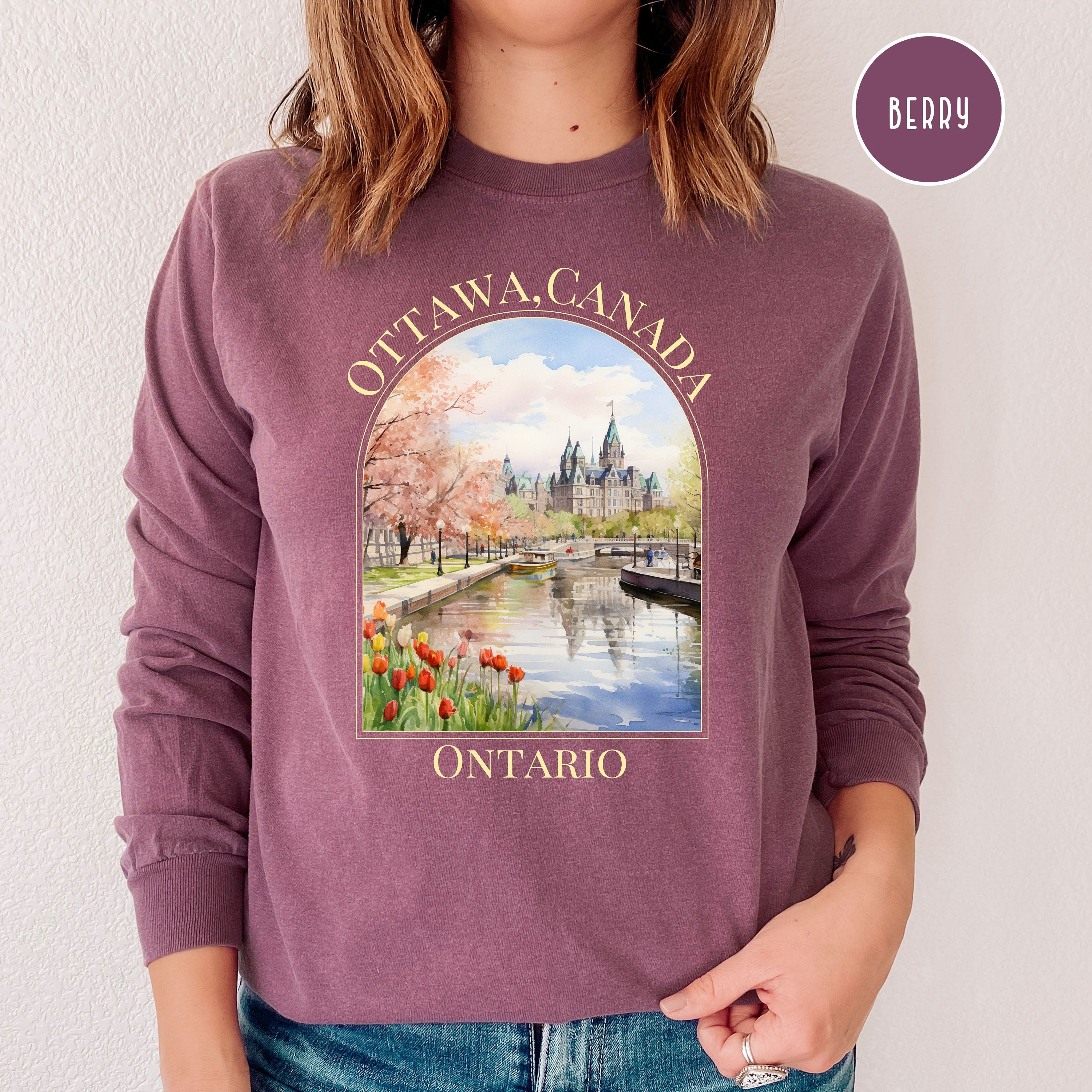 Ottawa Canada Comfort Colors® Long Sleeve Tee