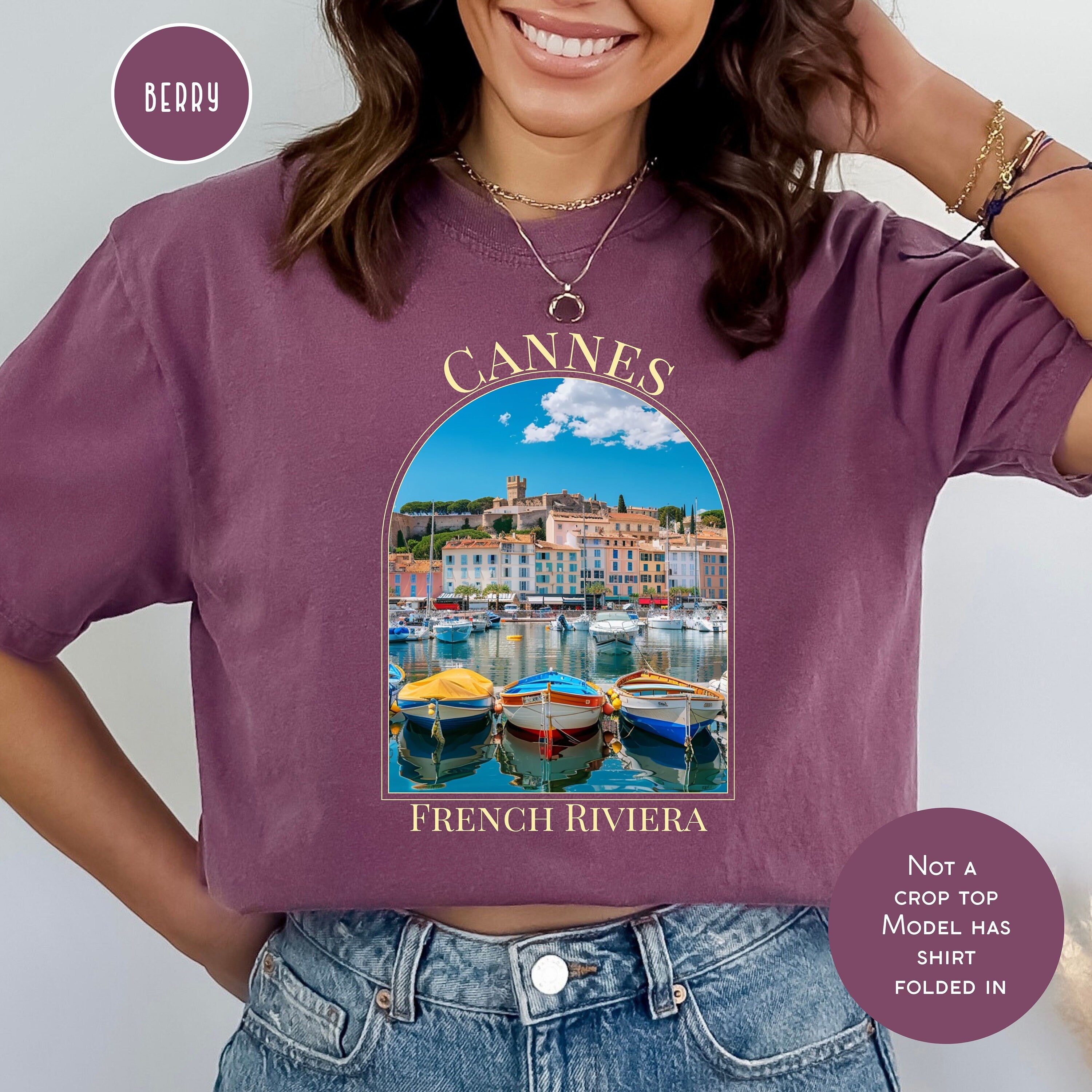 Cannes French Riviera Comfort Colors® T-Shirt, Cannes Vacation Gift Shirt, French Riviera Travel Gift, France Vacation Tee, Cannes Sailing