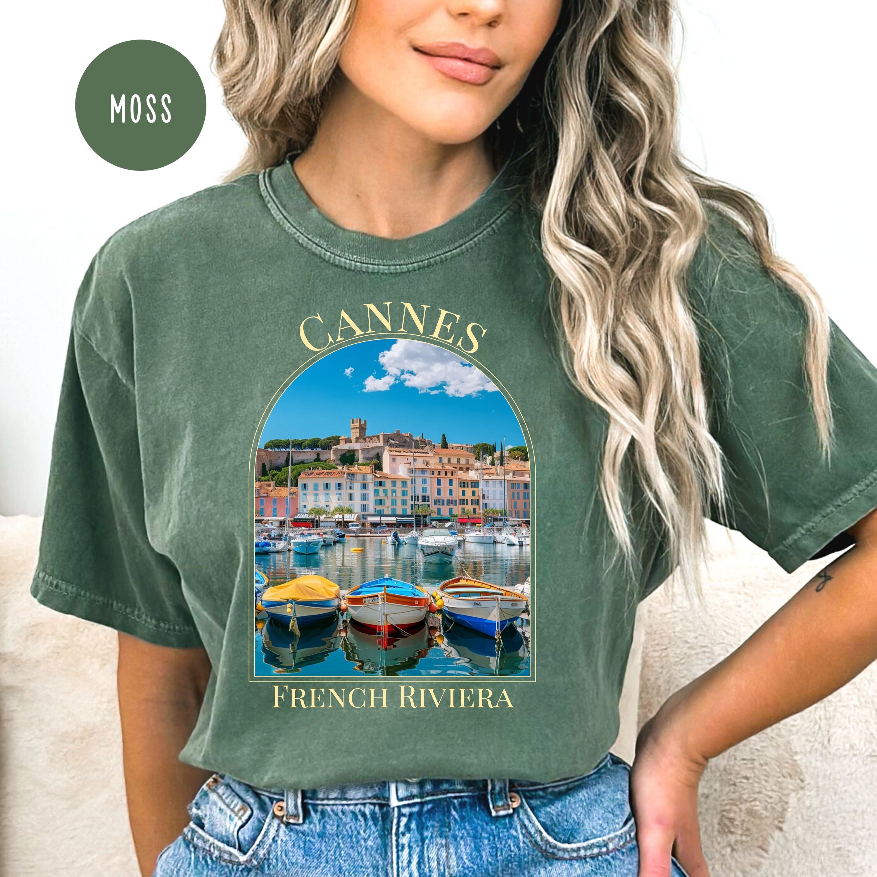 Cannes French Riviera Comfort Colors® T-Shirt, Cannes Vacation Gift Shirt, French Riviera Travel Gift, France Vacation Tee, Cannes Sailing