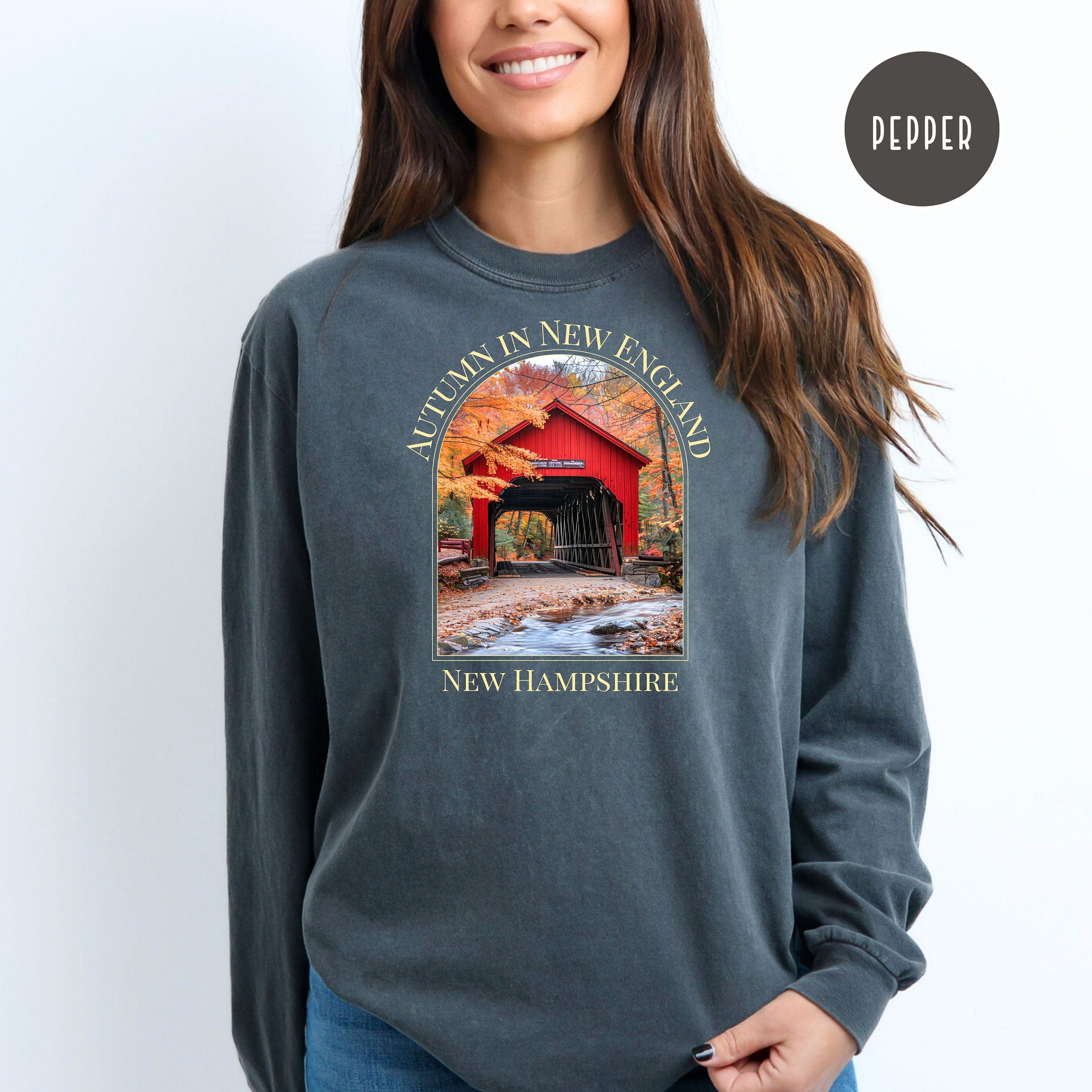 New Hampshire Covered Bridge Comfort Colors® Long Sleeve Tee