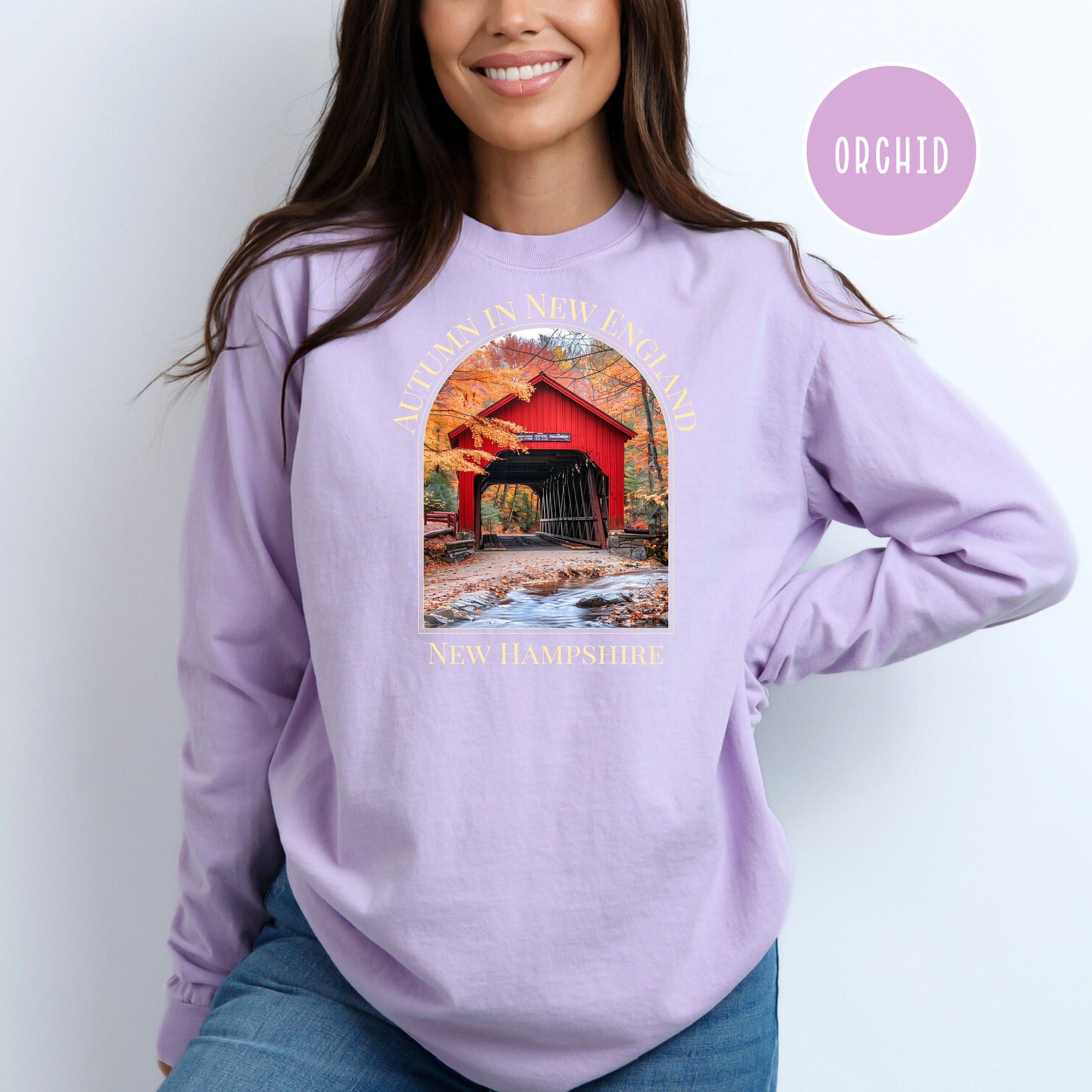 New Hampshire Covered Bridge Comfort Colors® Long Sleeve Tee