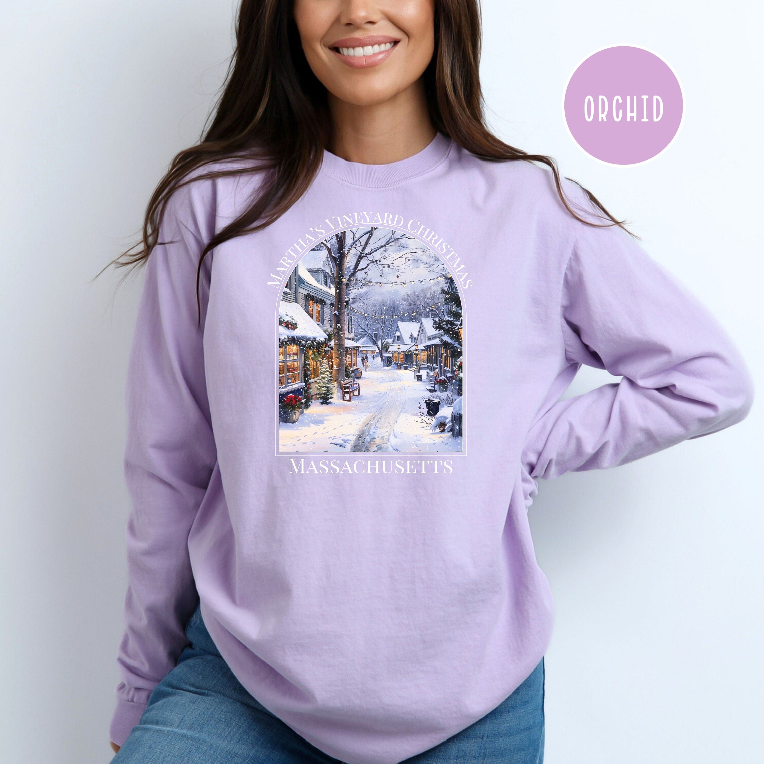 Christmas In Martha's Vineyard Comfort Colors® Long Sleeve Tee