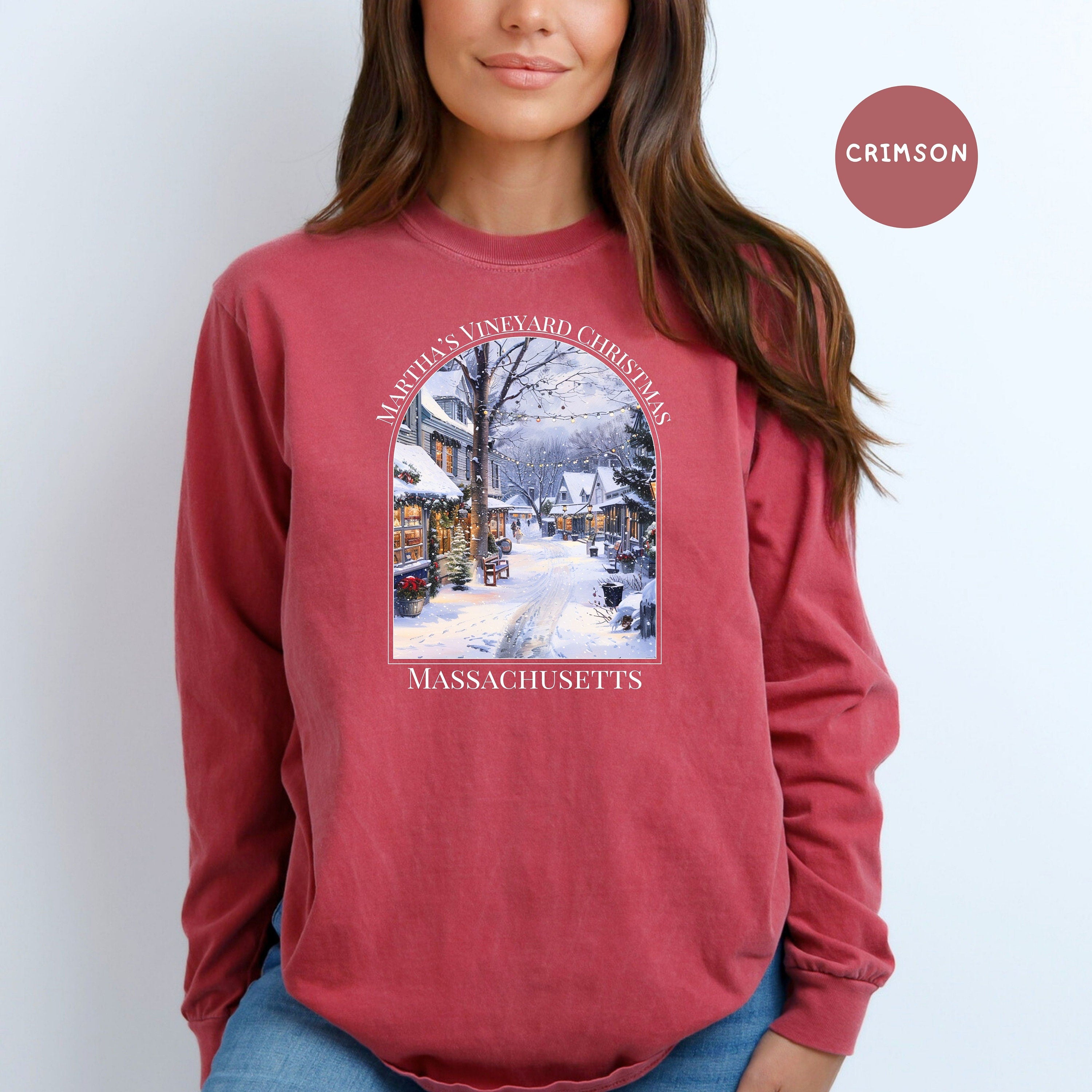 Christmas In Martha's Vineyard Comfort Colors® Long Sleeve Tee