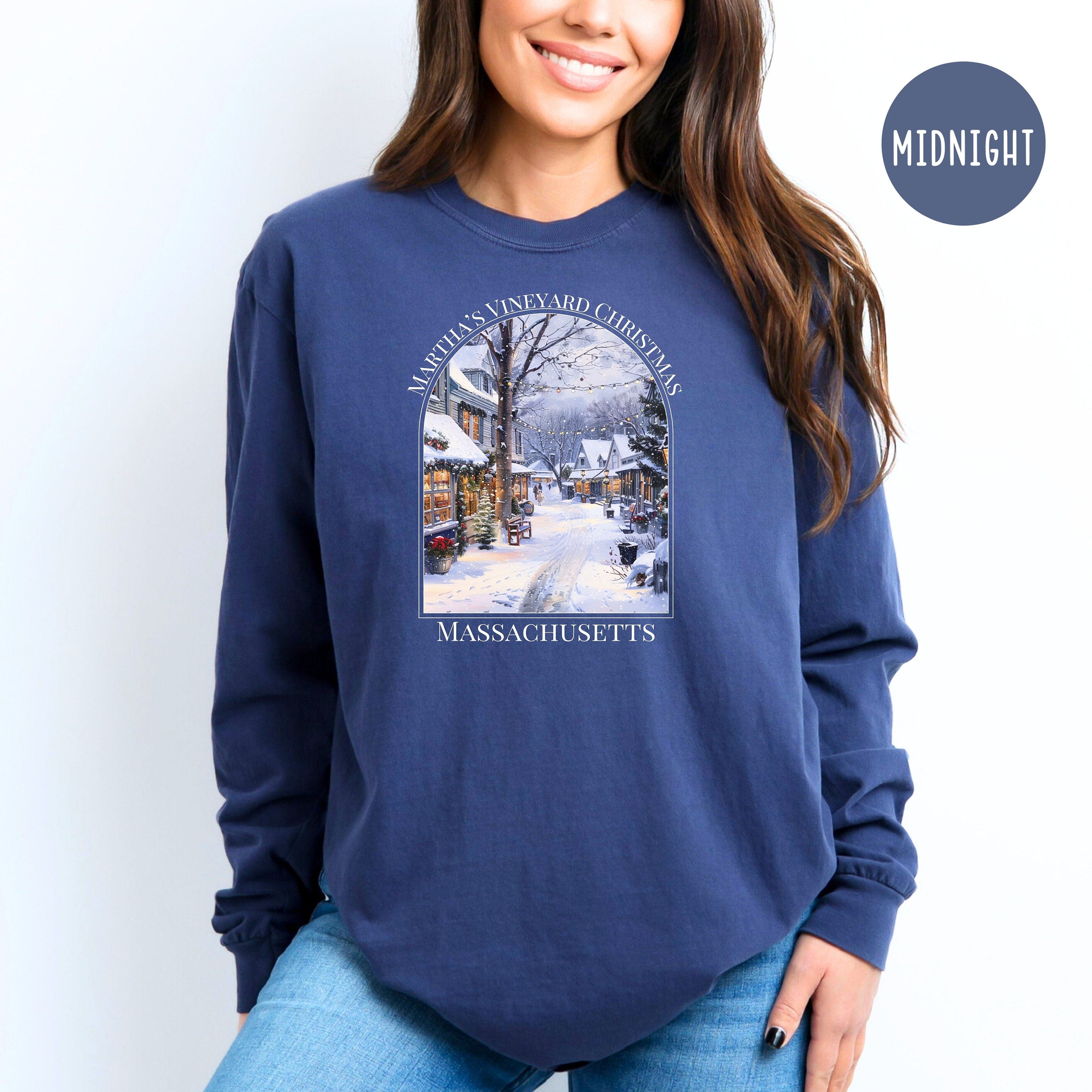 Christmas In Martha's Vineyard Comfort Colors® Long Sleeve Tee