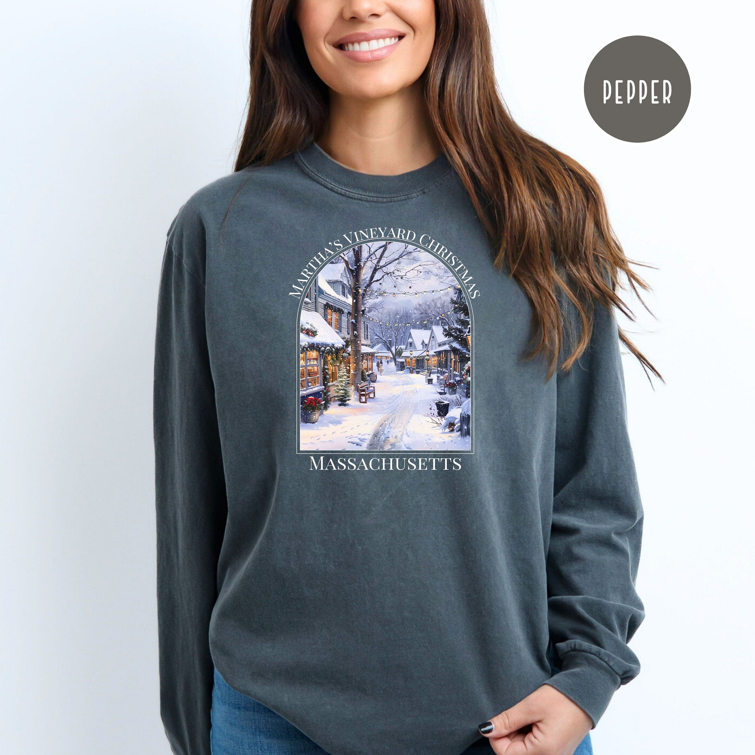 Christmas In Martha's Vineyard Comfort Colors® Long Sleeve Tee