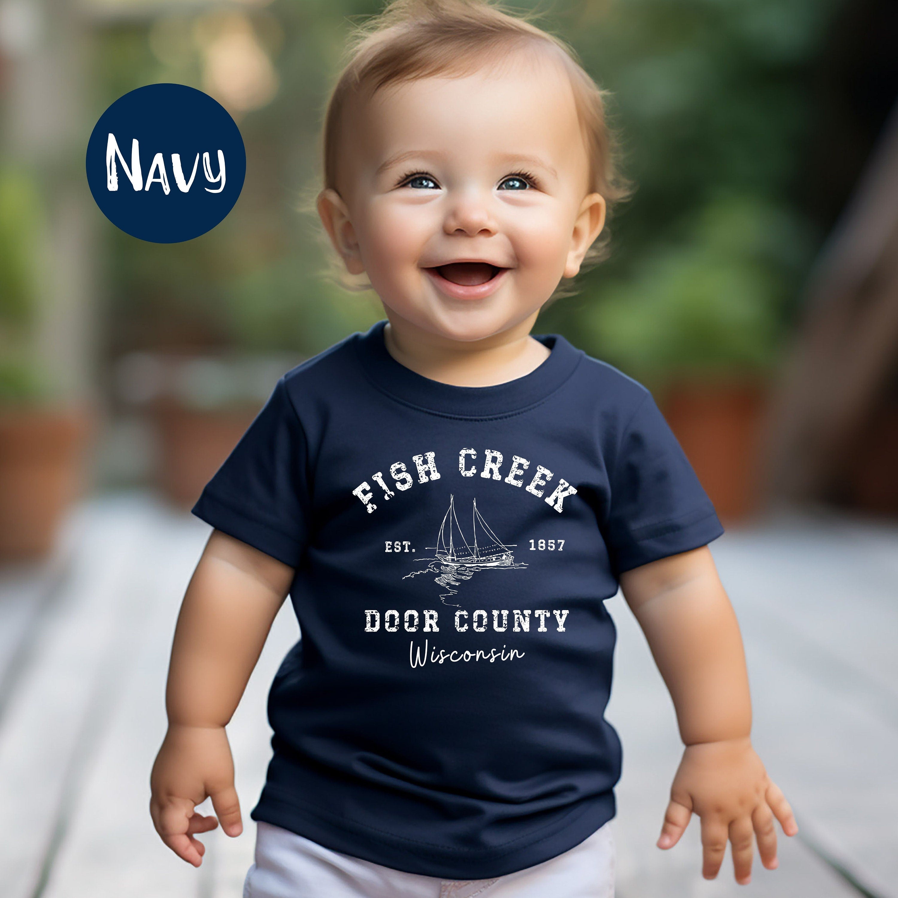 Fish Creek Wisconsin Toddler Short Sleeve Bella Canvas Tee, Fish Creek Door County Vacation Gift, Fish Creek Toddler Tee, Door County Tee