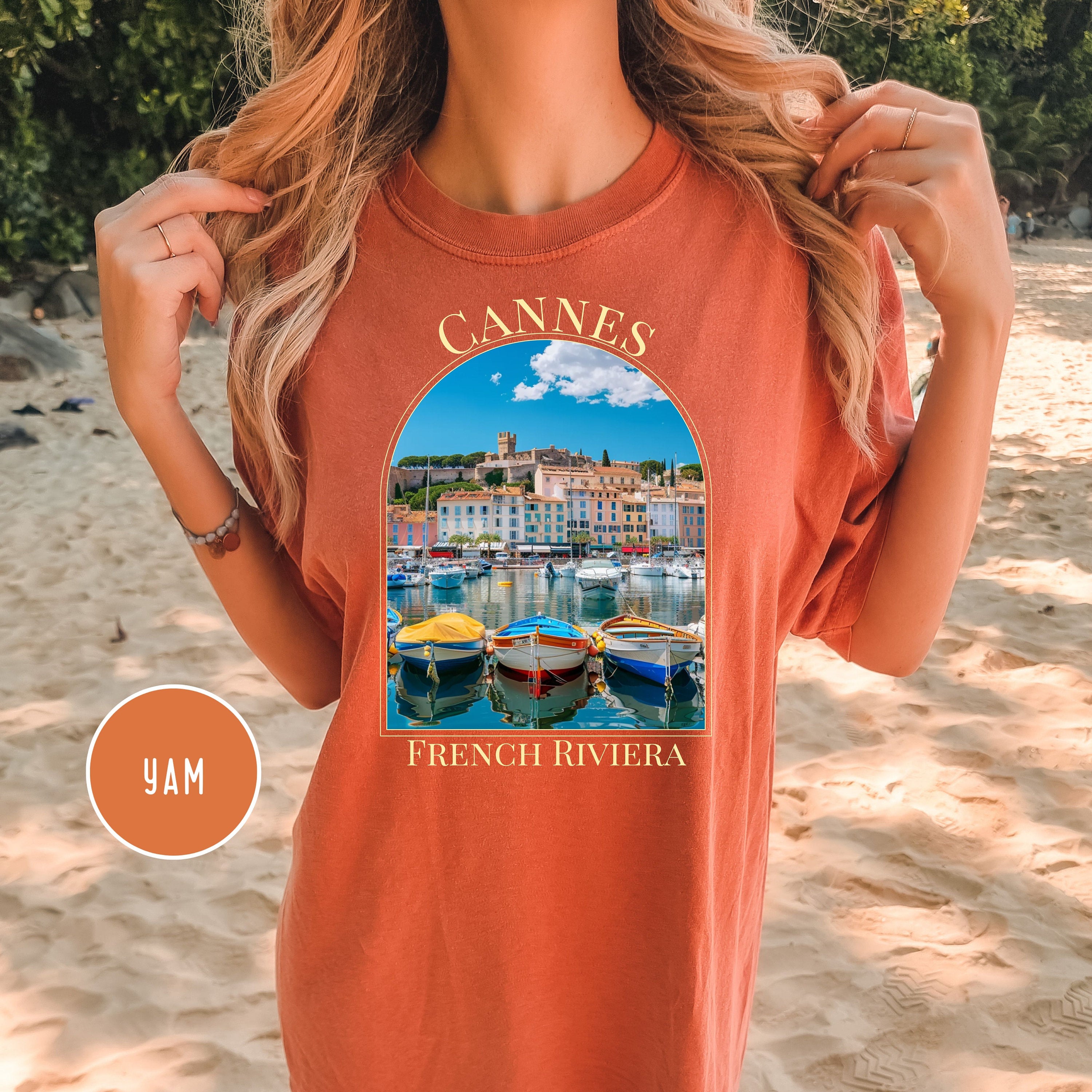 Cannes French Riviera Comfort Colors® T-Shirt, Cannes Vacation Gift Shirt, French Riviera Travel Gift, France Vacation Tee, Cannes Sailing