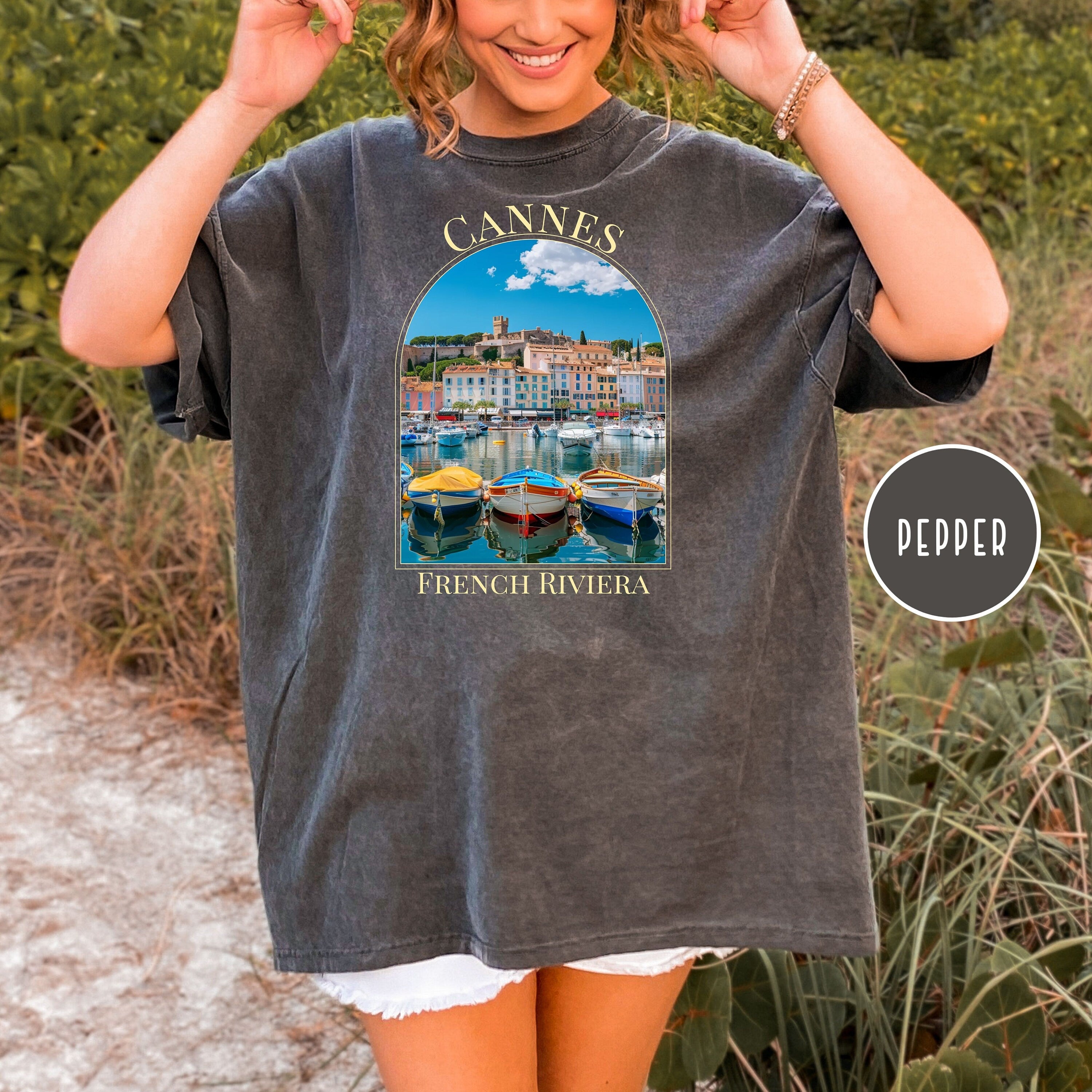 Cannes French Riviera Comfort Colors® T-Shirt, Cannes Vacation Gift Shirt, French Riviera Travel Gift, France Vacation Tee, Cannes Sailing