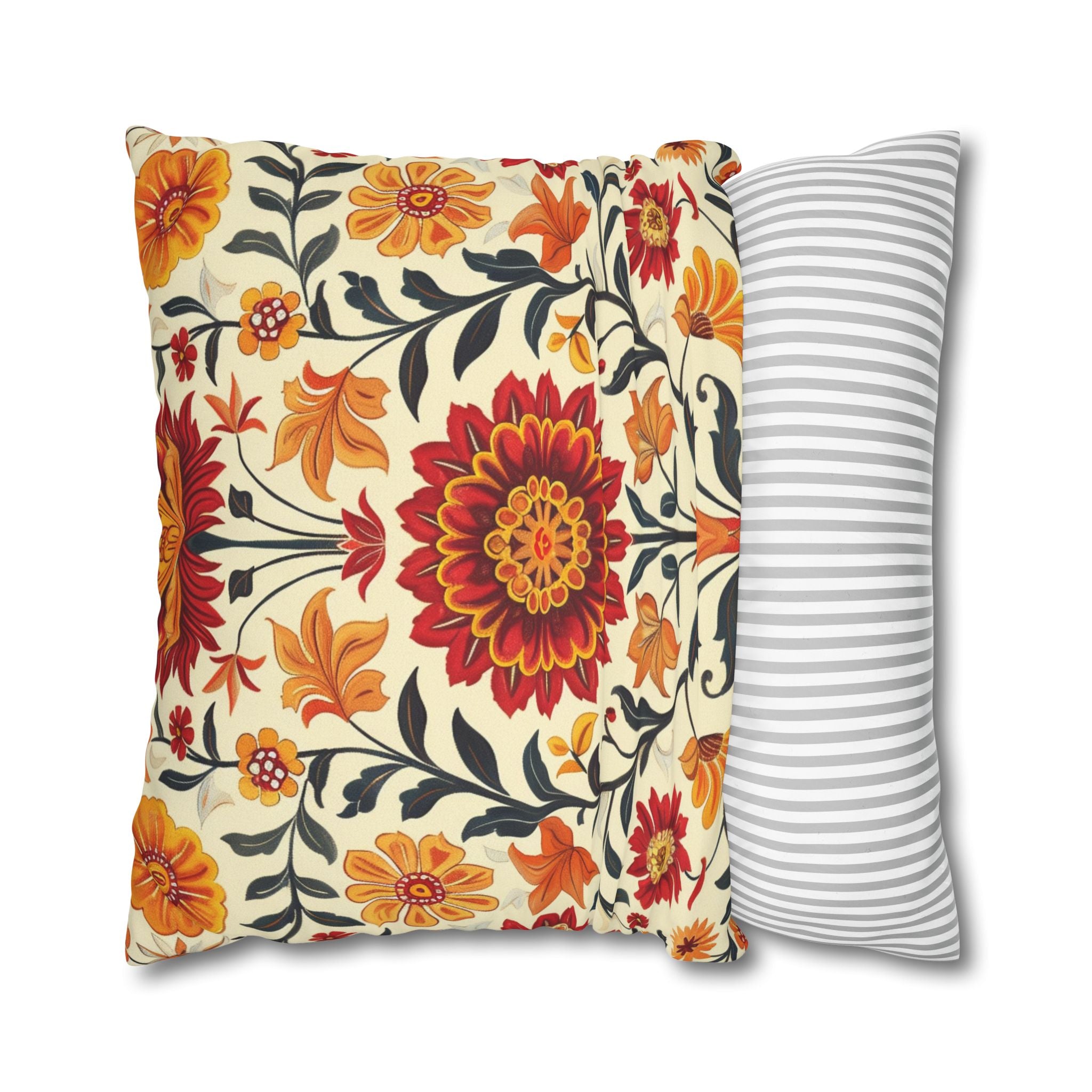 Floral Decorative Pillowcase Perfect for Living or Guest Rooms - Machine Washable Avail in 5 Sizes