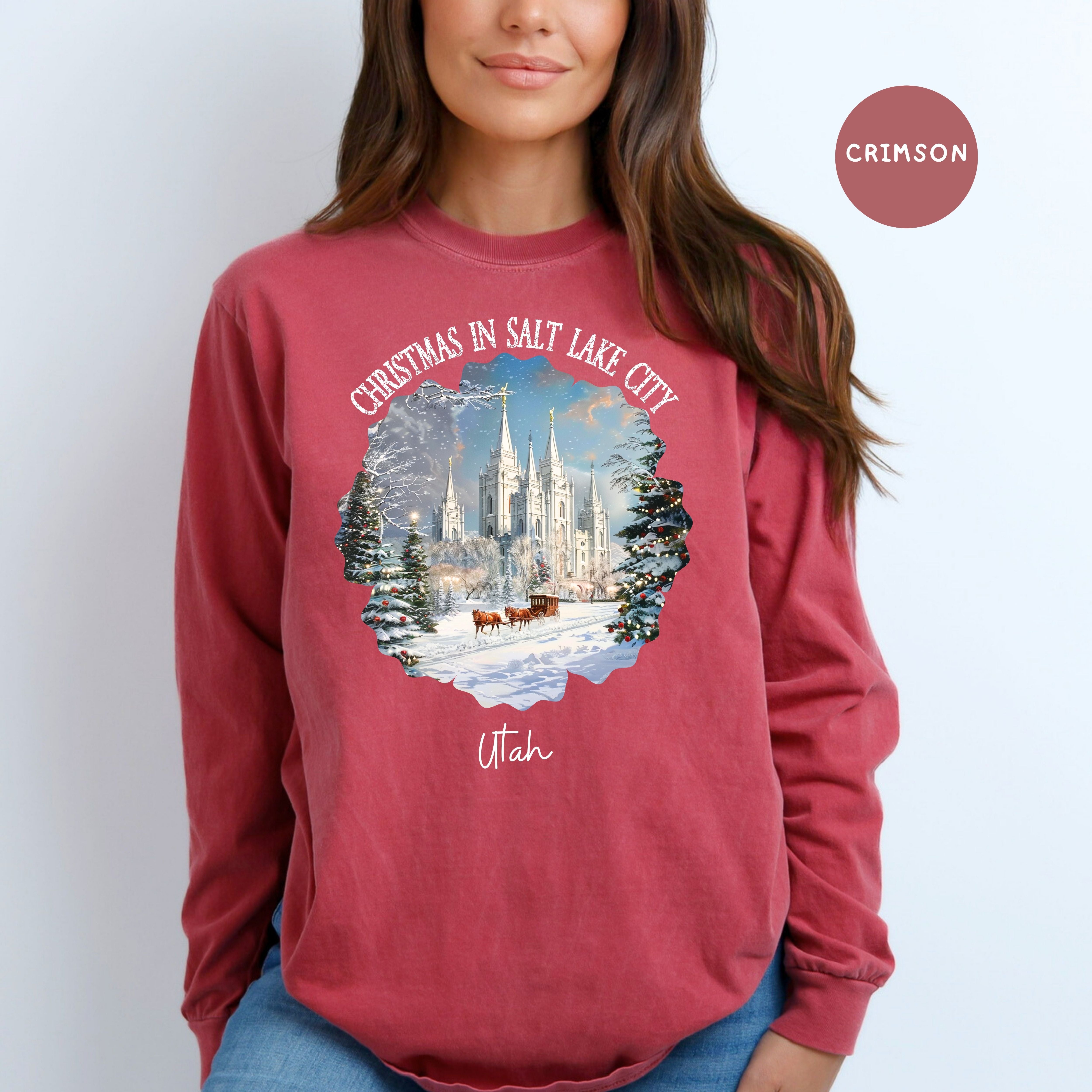 Christmas in Salt Lake City Utah Comfort Colors® Long Sleeve Tee