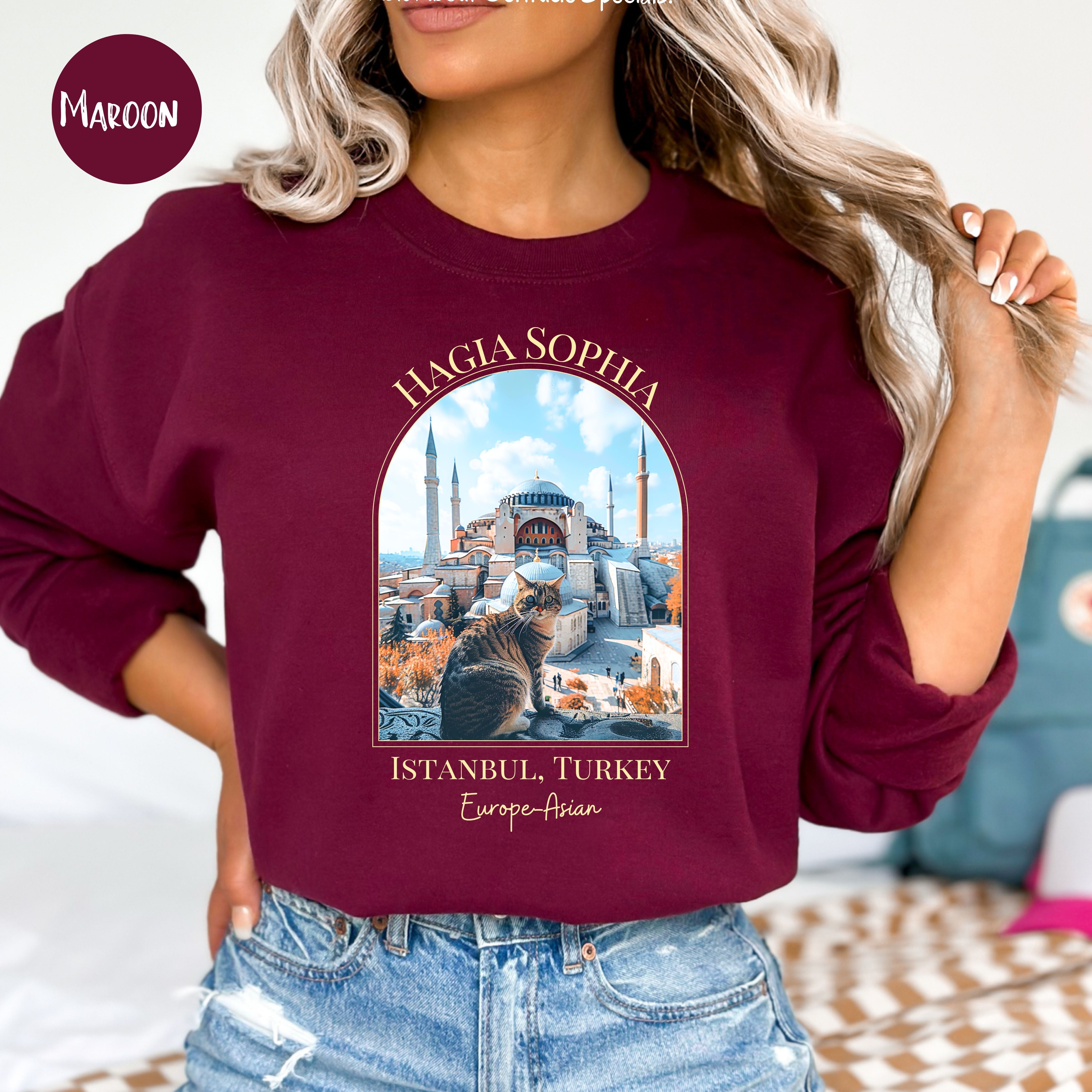 Istanbul Turkey Hagia Sophia Cat Sweatshirt